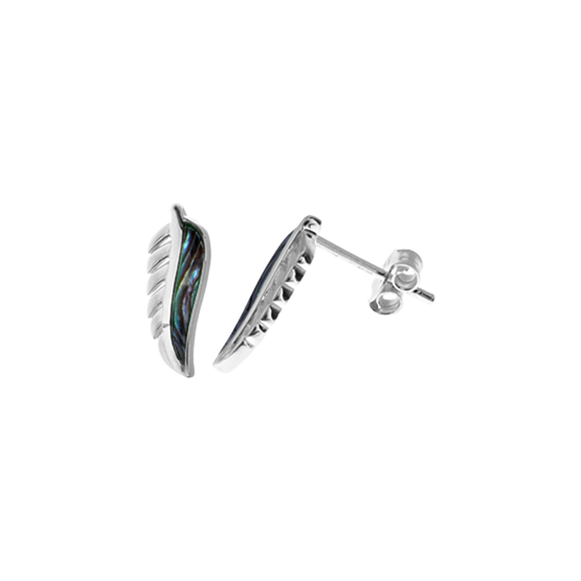 Leona paua shell feather studs