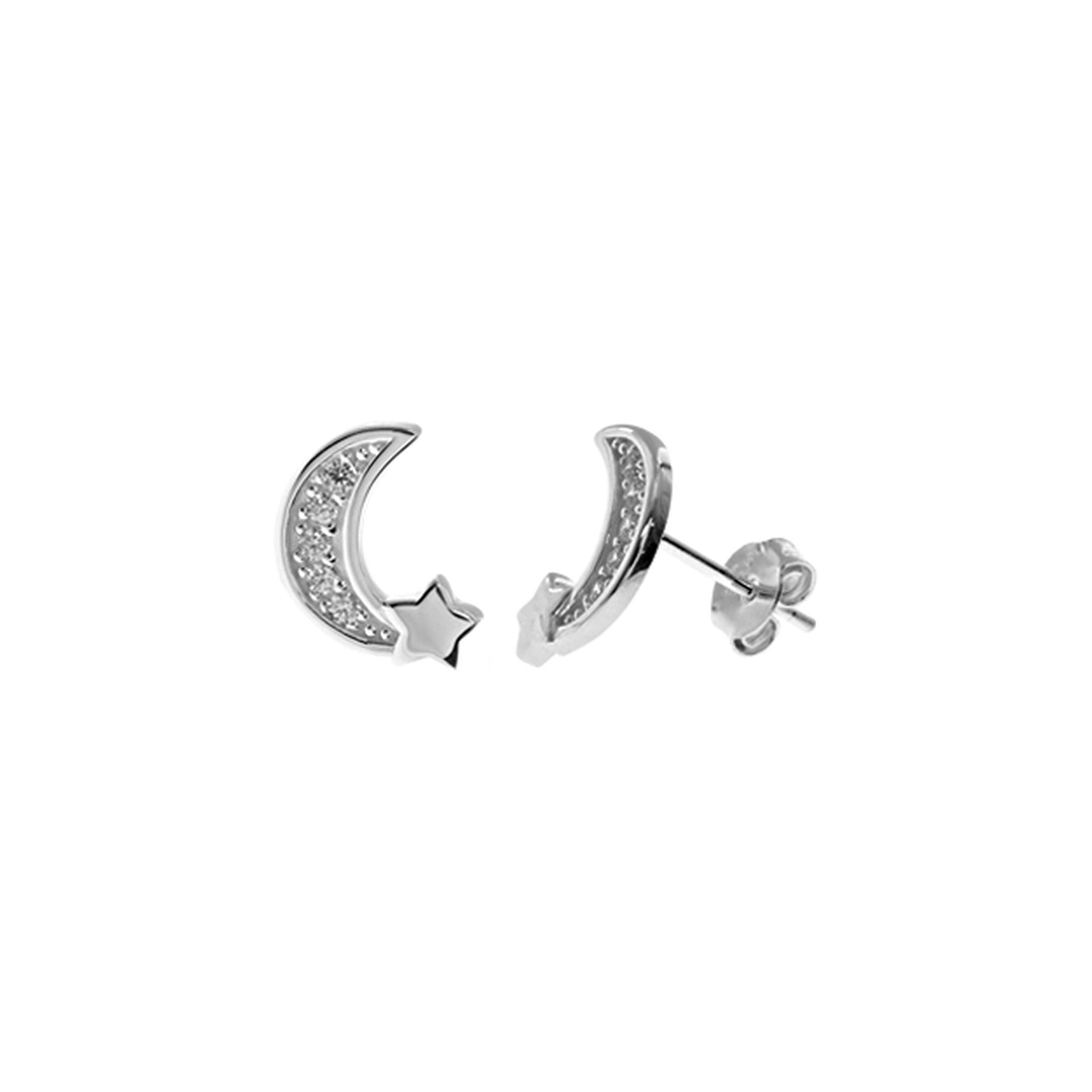 Carrie moon & star CZ studs