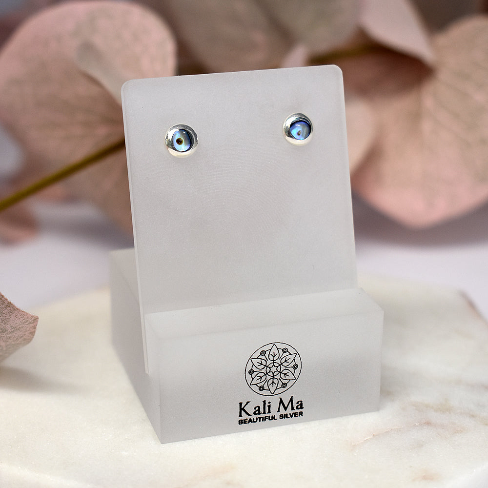 Bronwen small round paua shell studs