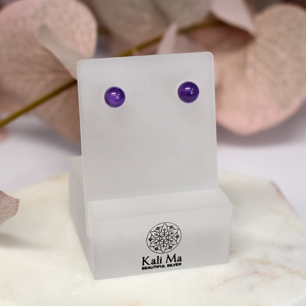 Samira amethyst sphere studs