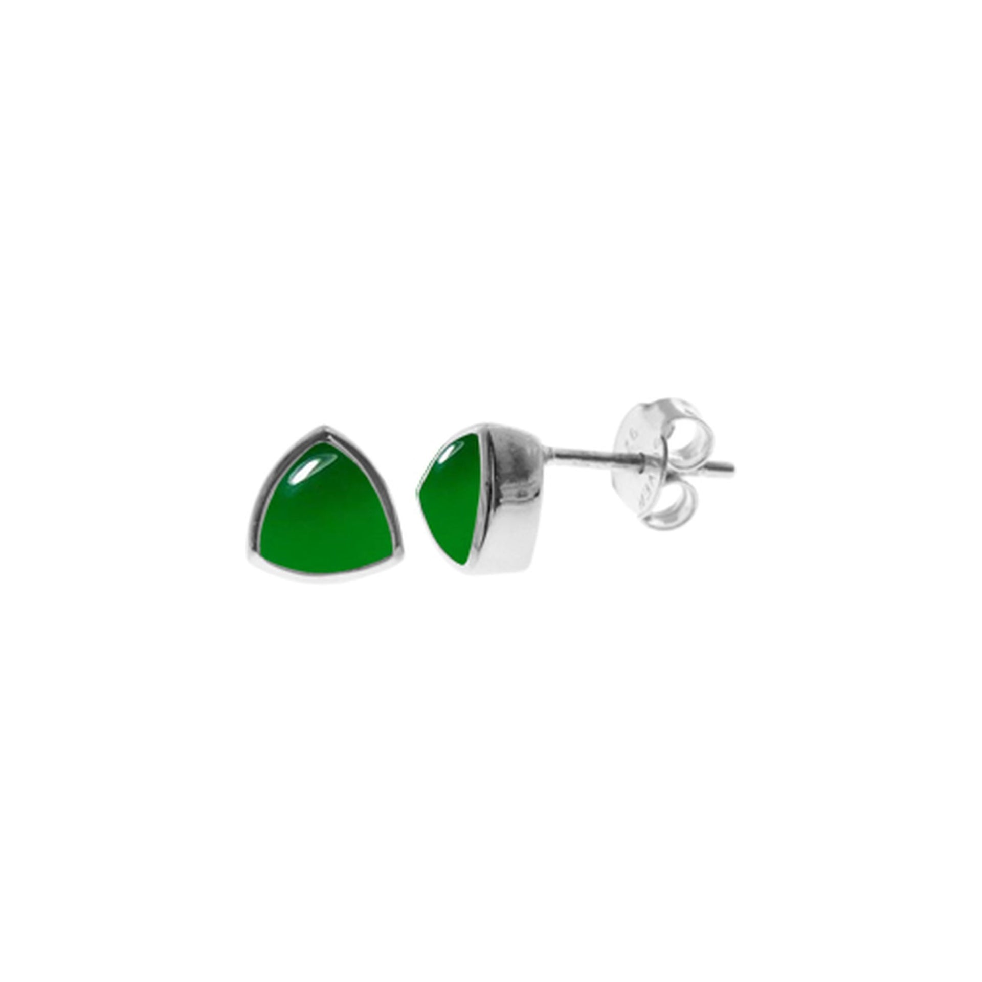 Samira trillion cut green agate studs