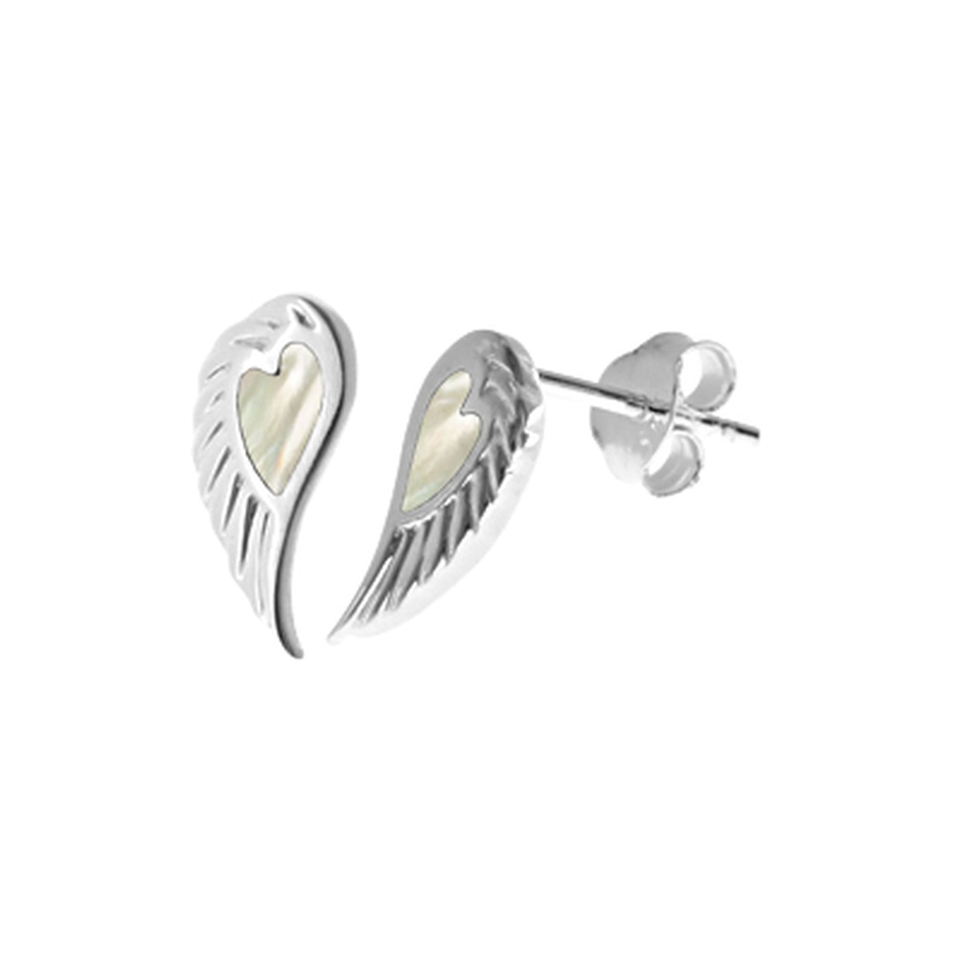 Leona angel wing mother of pearl studs