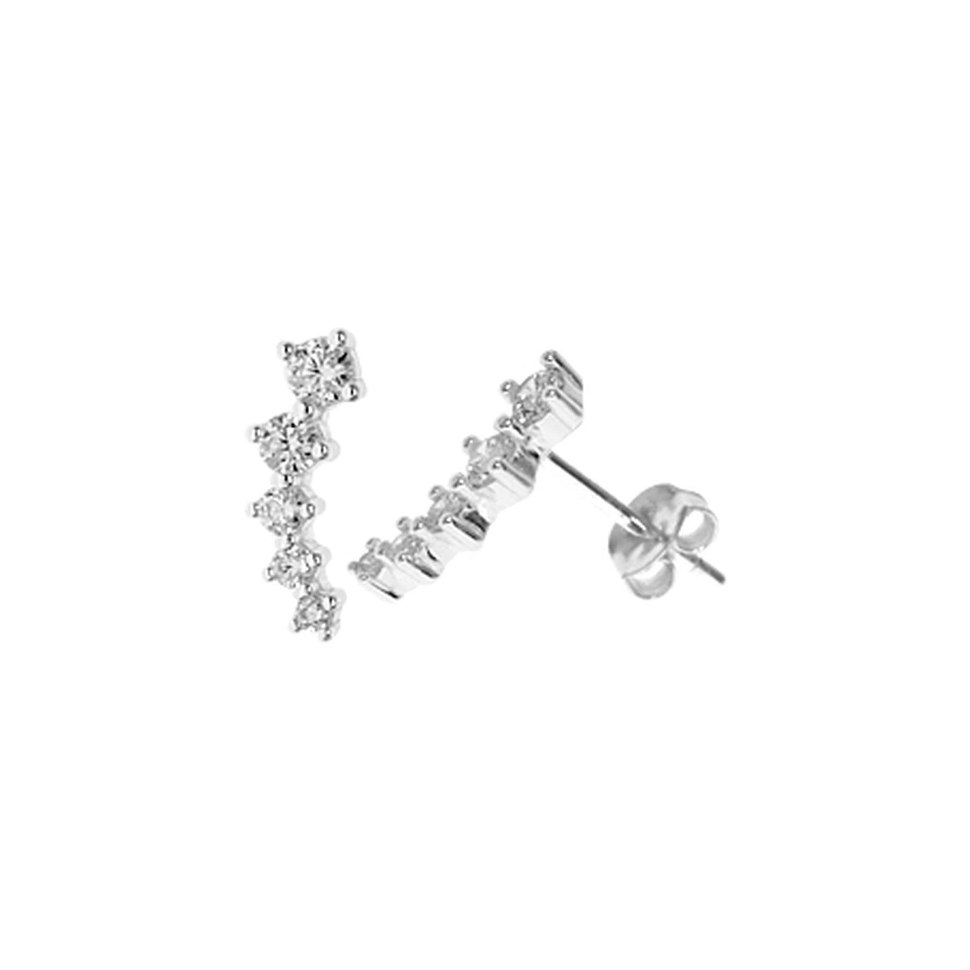 Davina graduated CZ curved silver studs