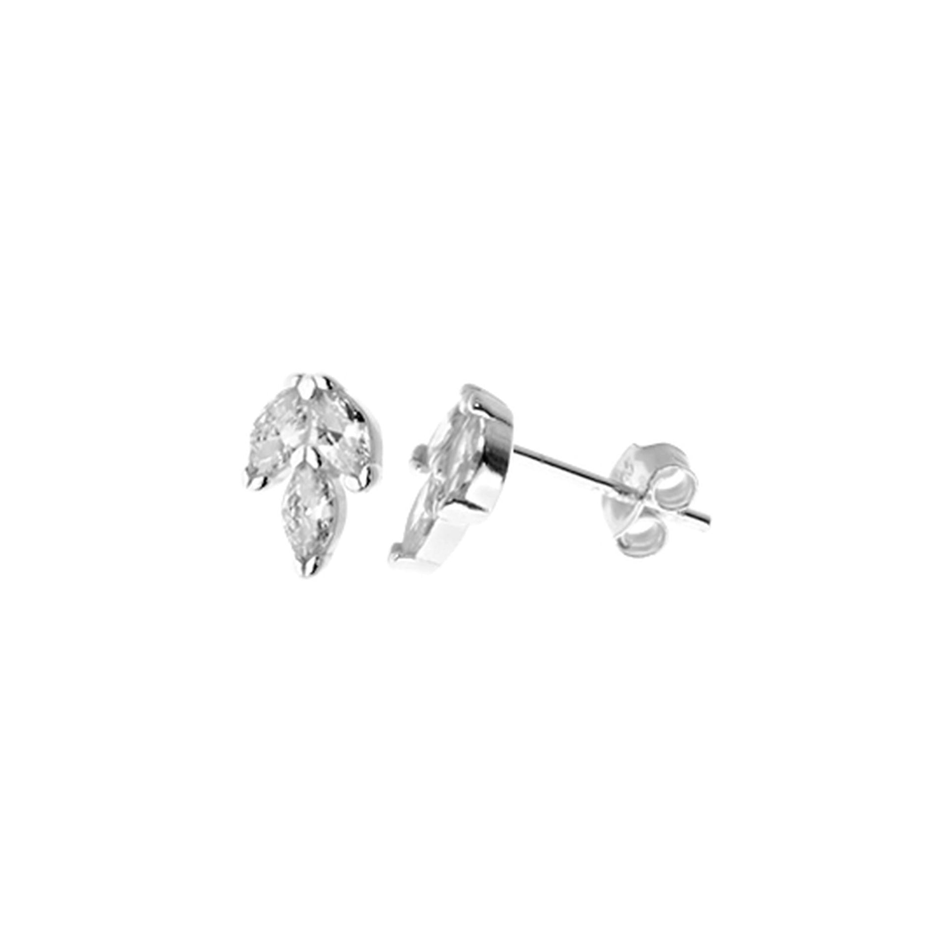 Davina fleur-de-lis triple CZ studs