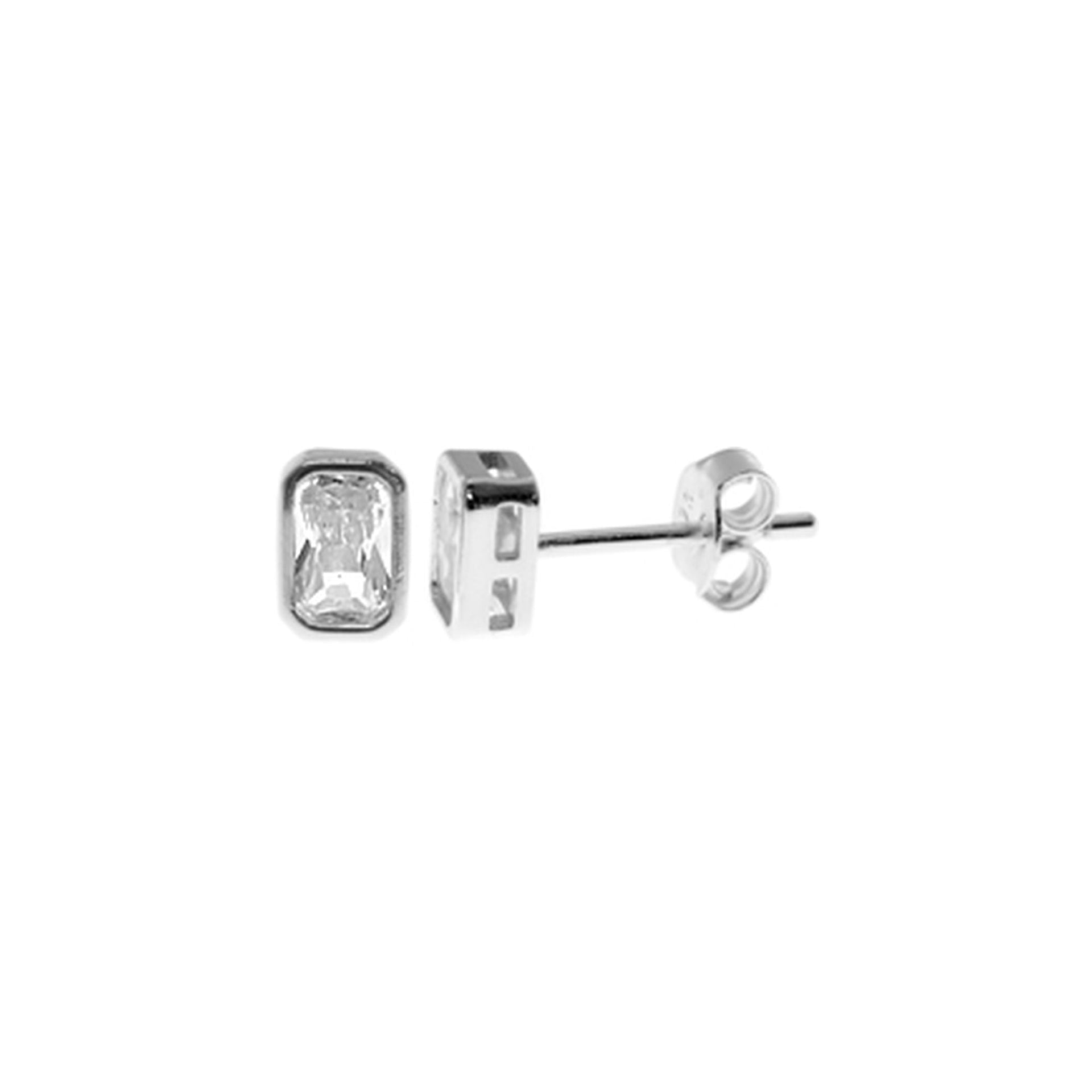 Tiffany baguette cut CZ studs