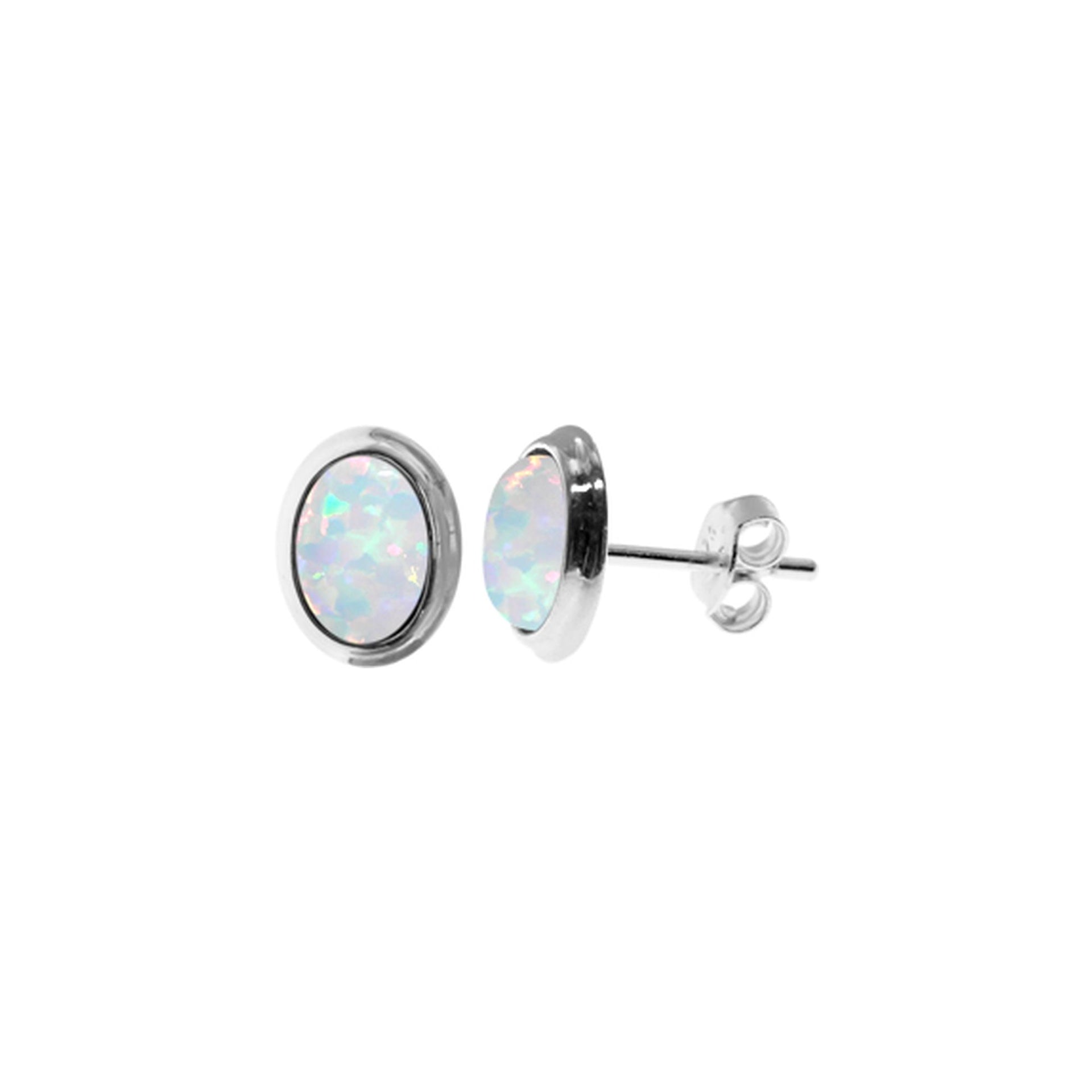 Shannon framed white opalique studs
