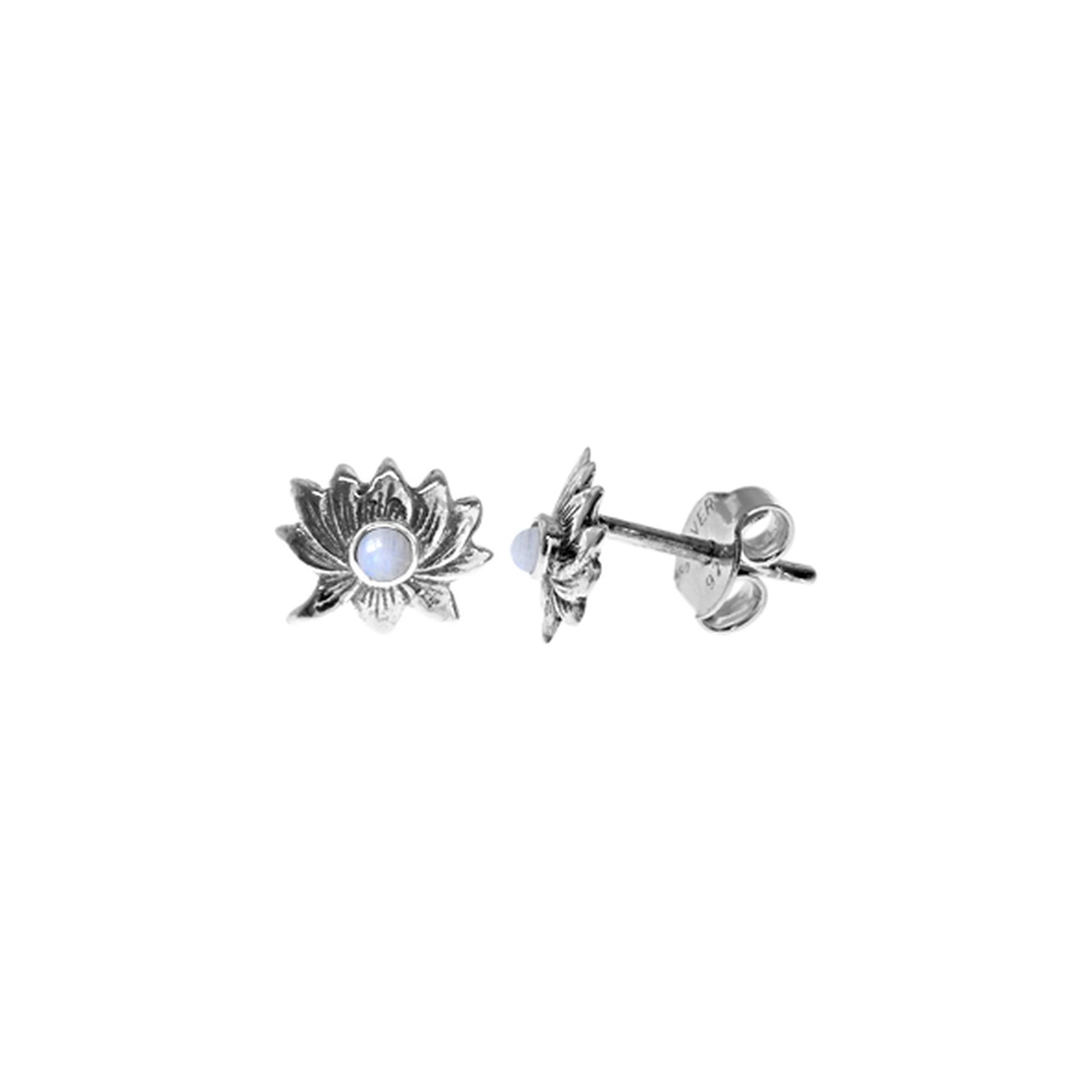 Catalina rainbow moonstone lotus studs