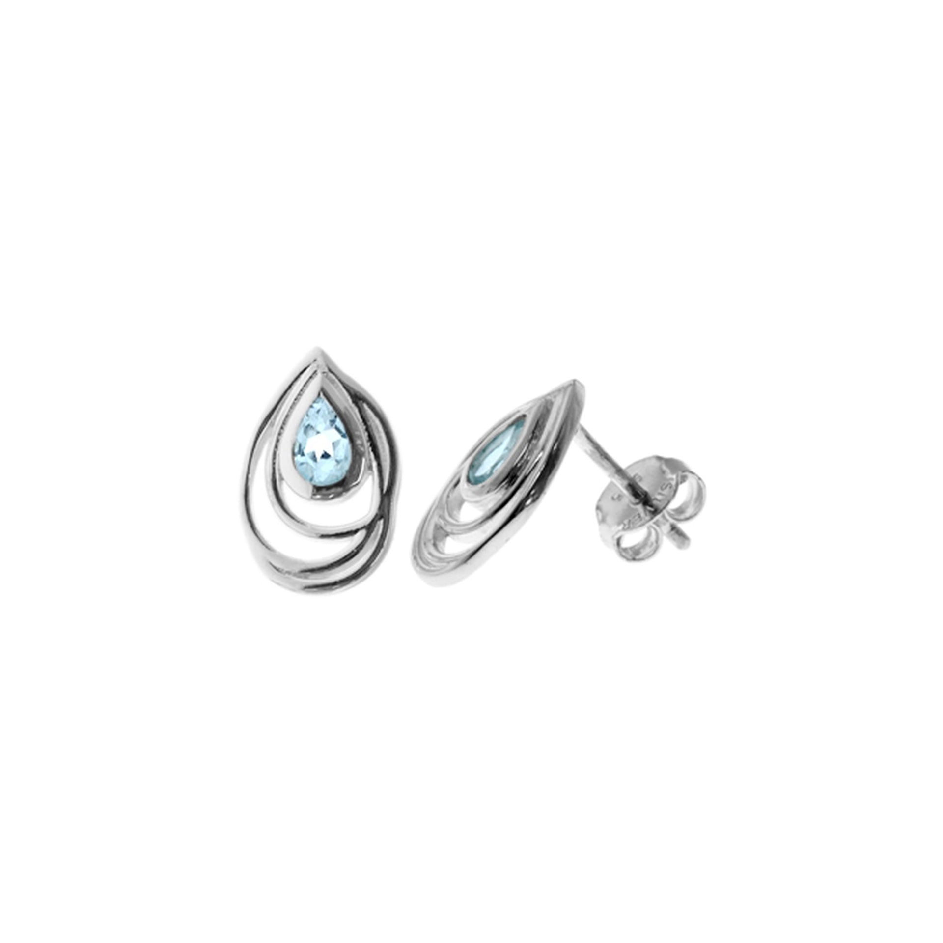 Viola blue topaz wrap studs