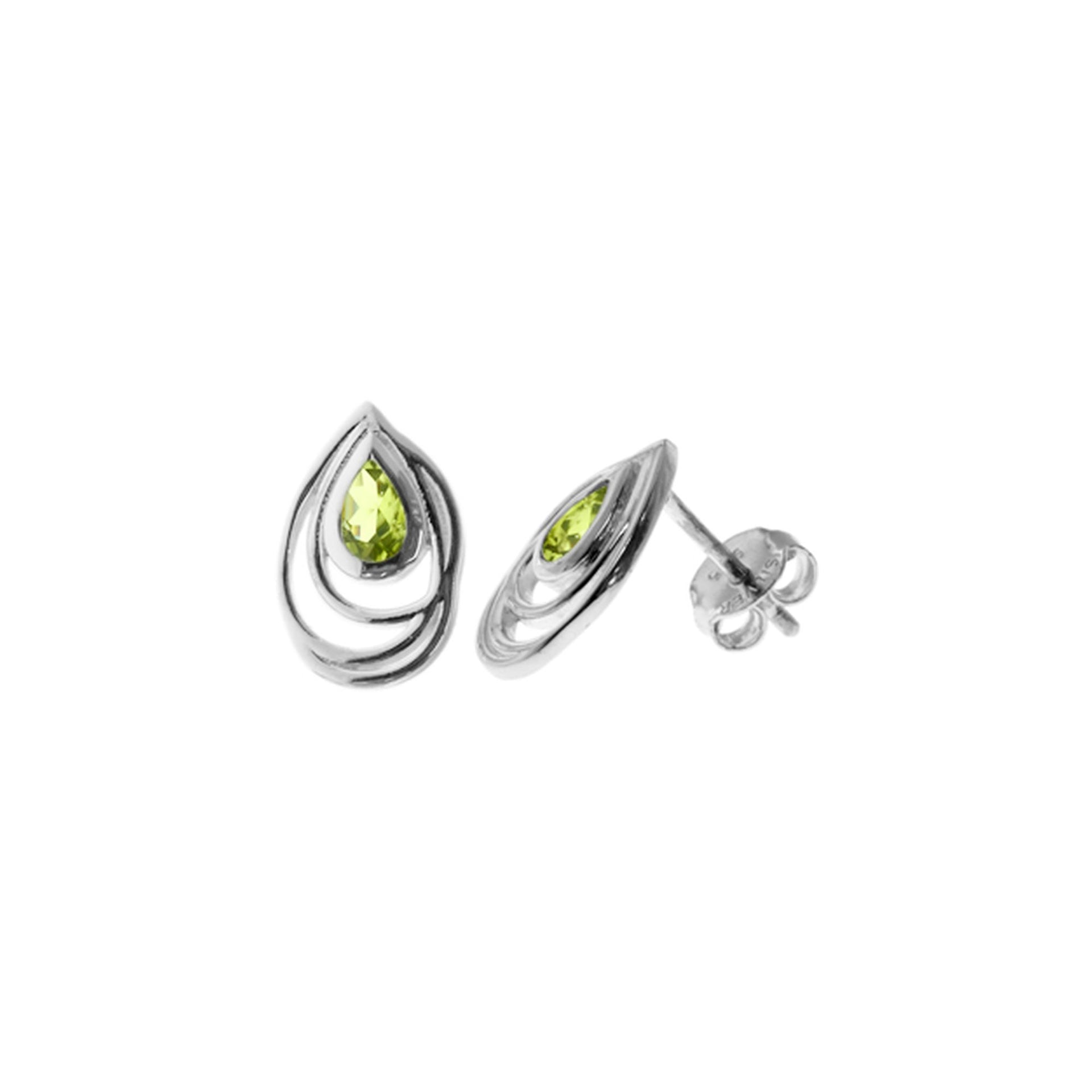 Viola peridot wrap studs