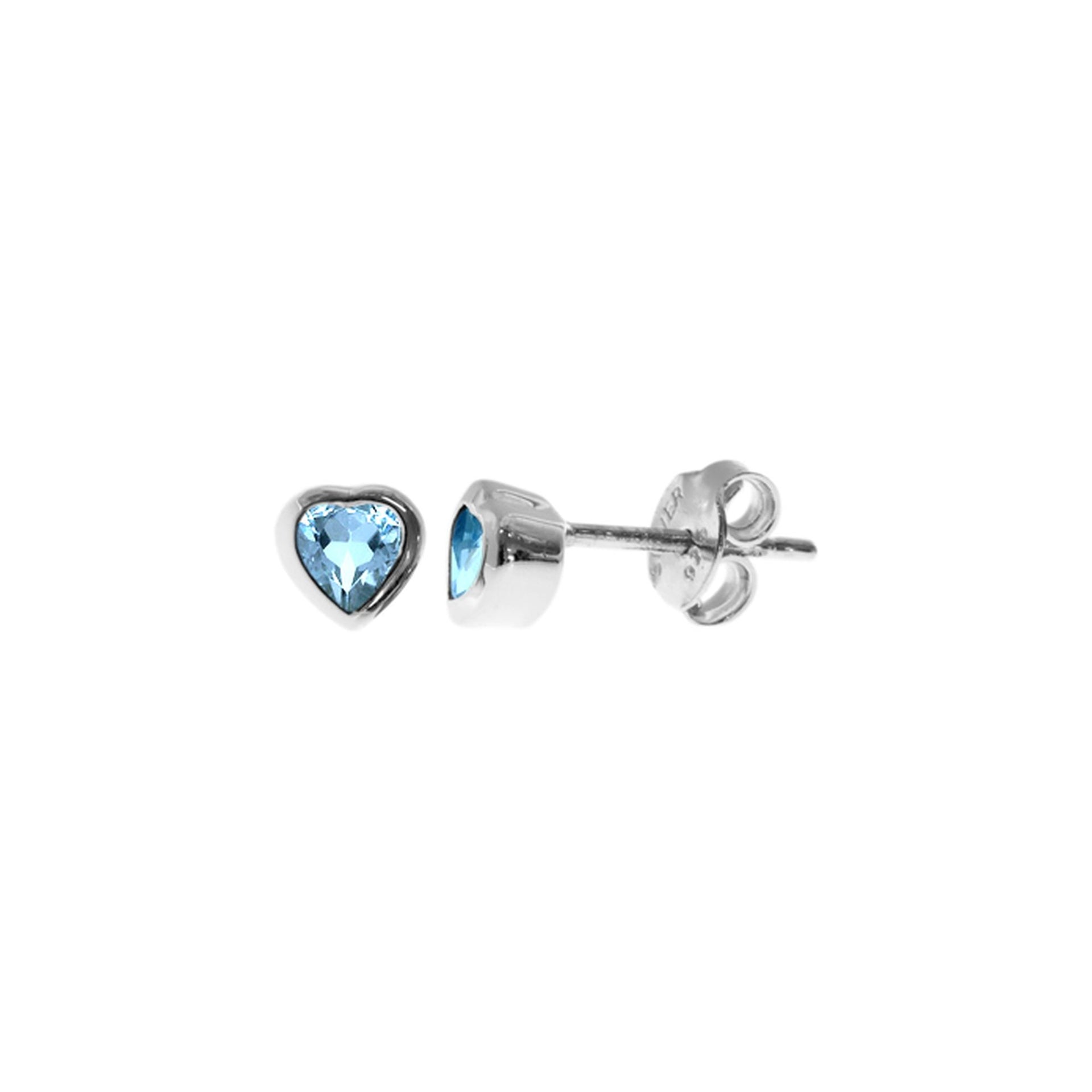 Samira blue topaz heart studs