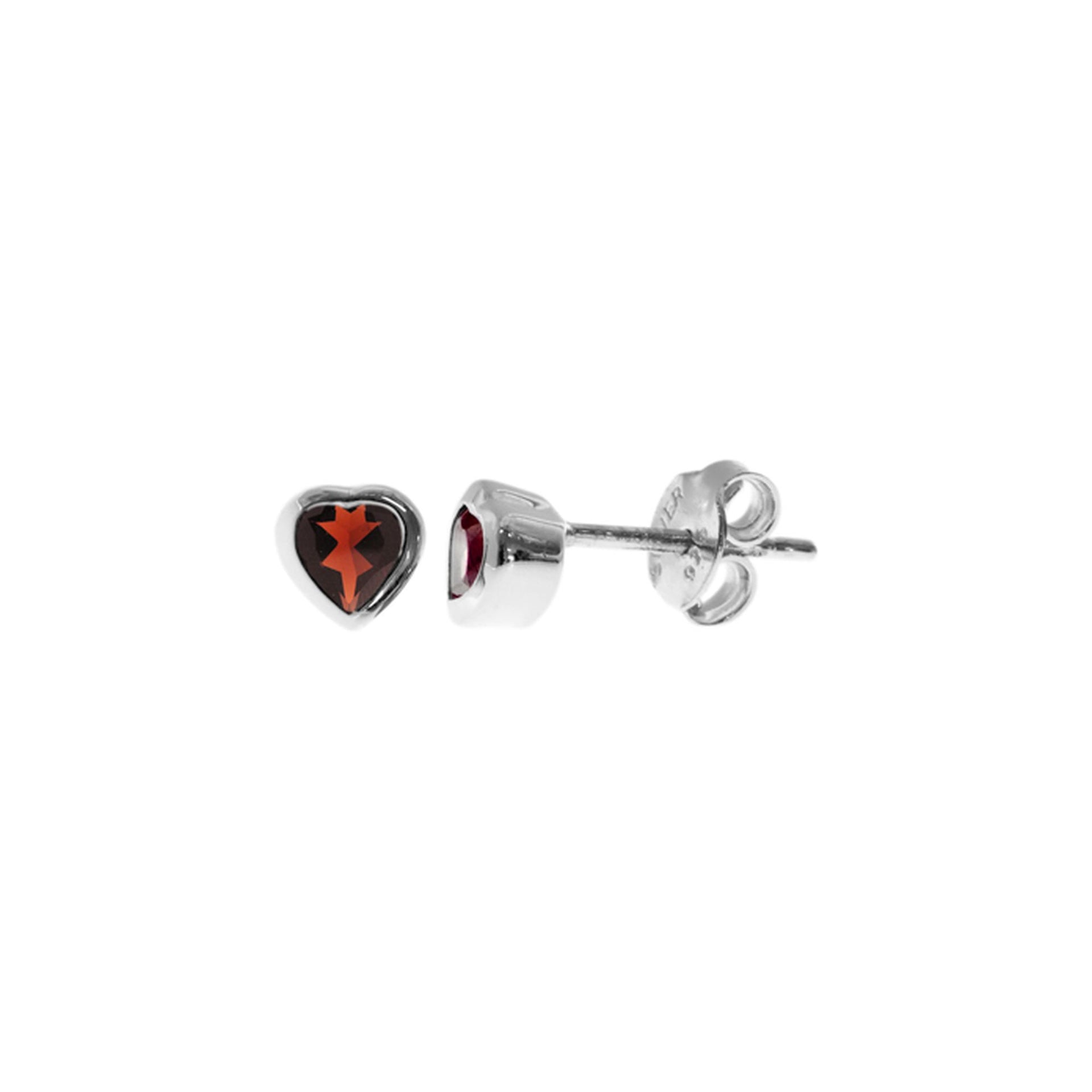Samira garnet heart studs