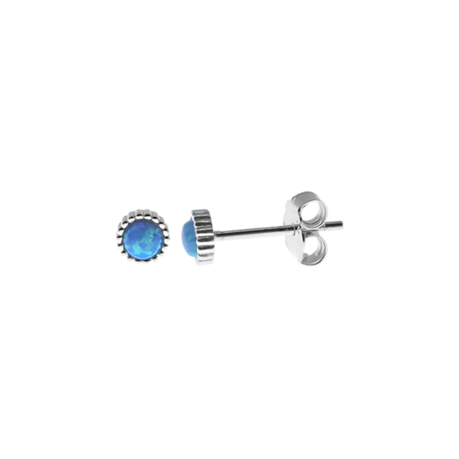 Angelica frilled blue round studs