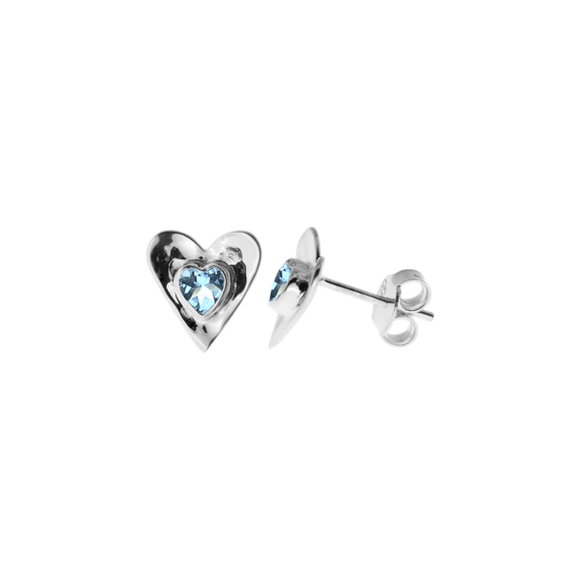 Lexi blue topaz heart studs