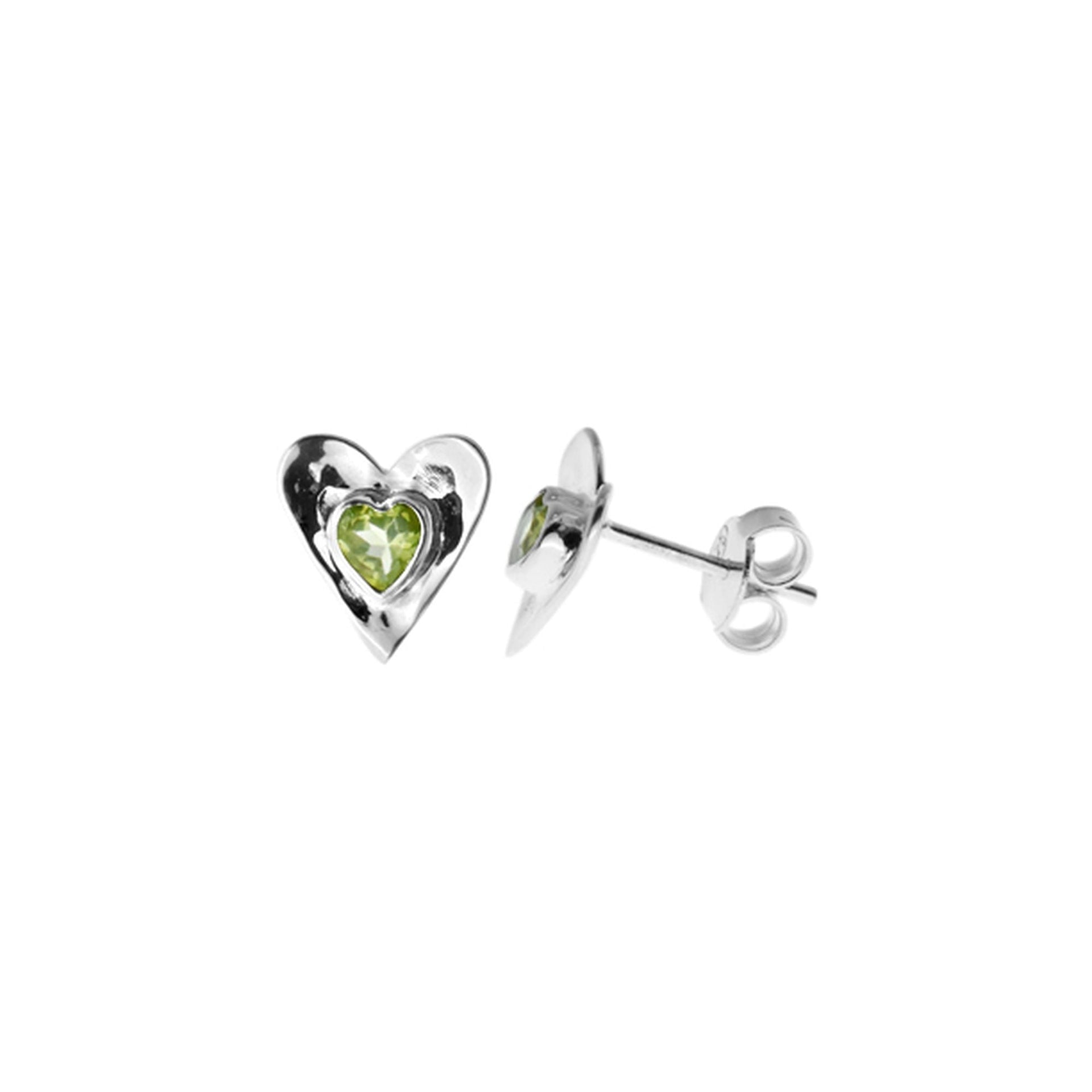 Lexi peridot heart studs