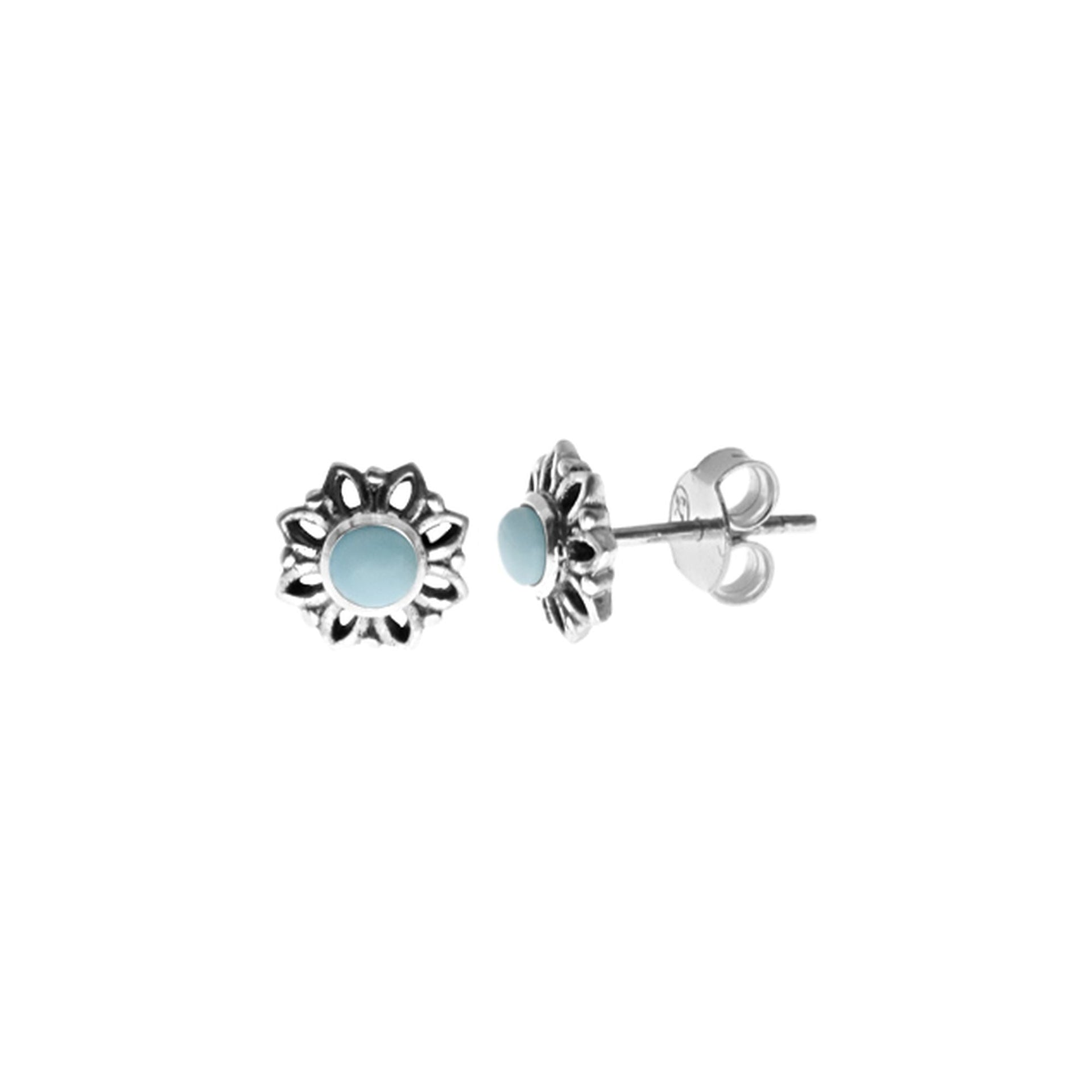 Catalina larimar dahlia studs