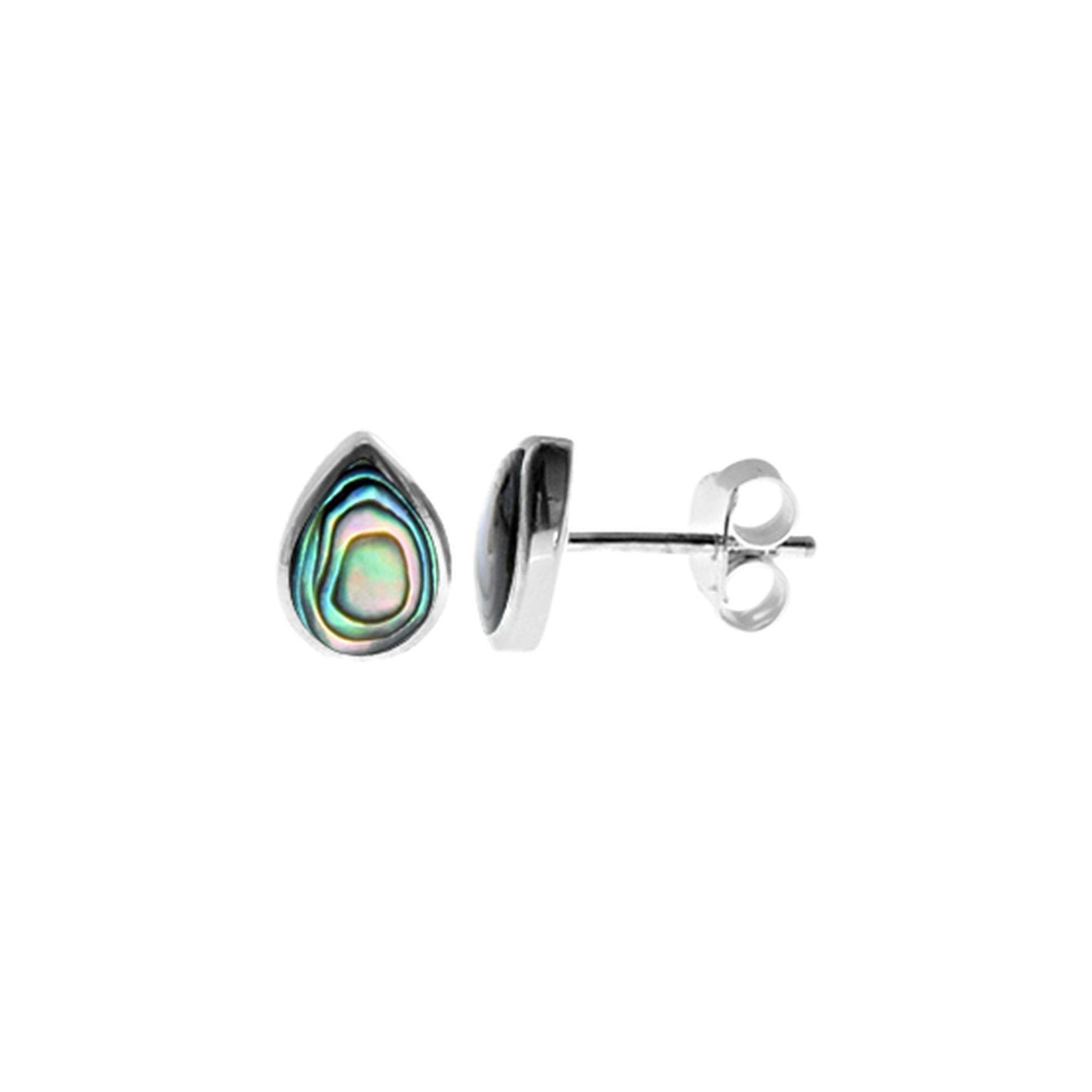 Bronwen teardrop paua shell stud earrings