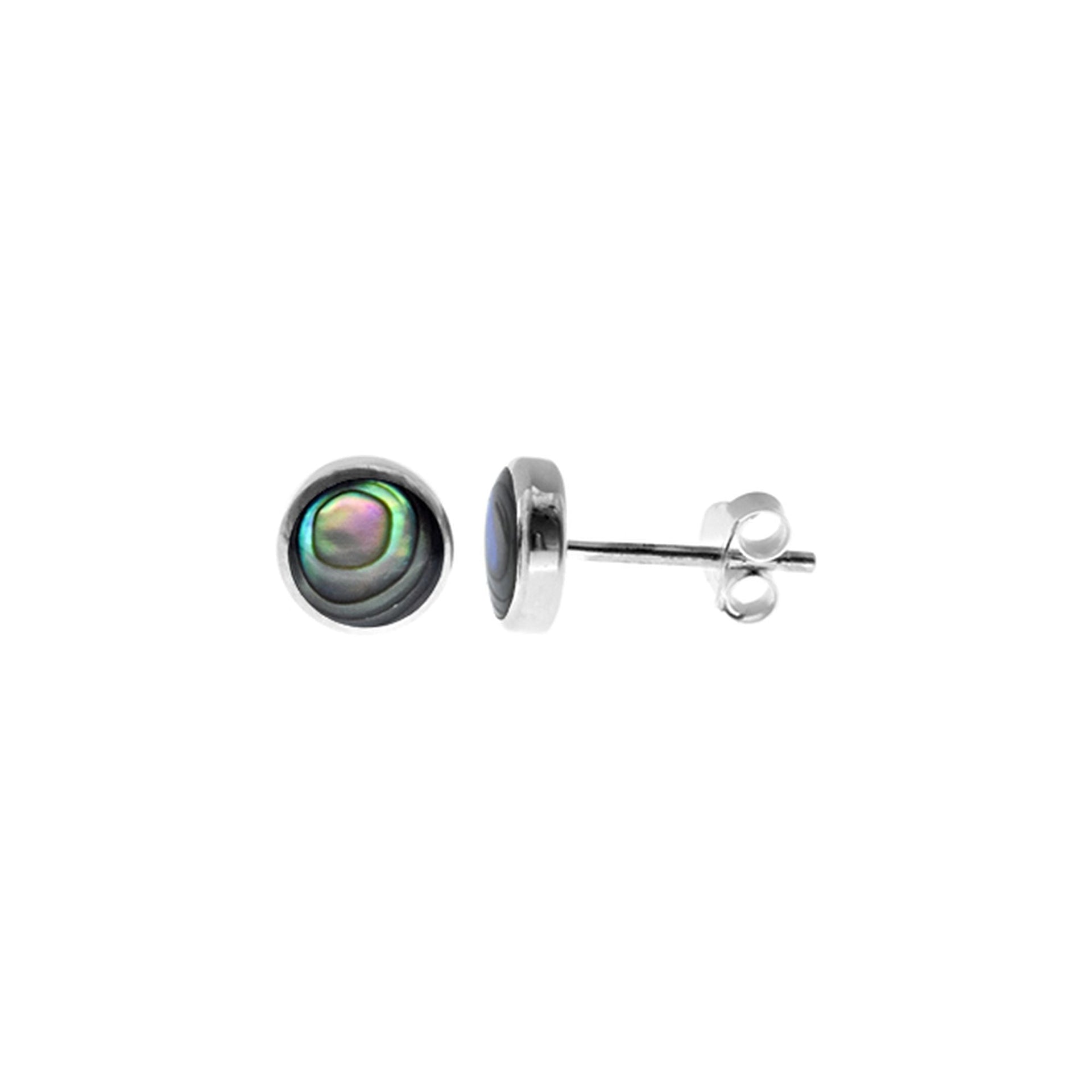 Bronwen round paua shell stud earrings