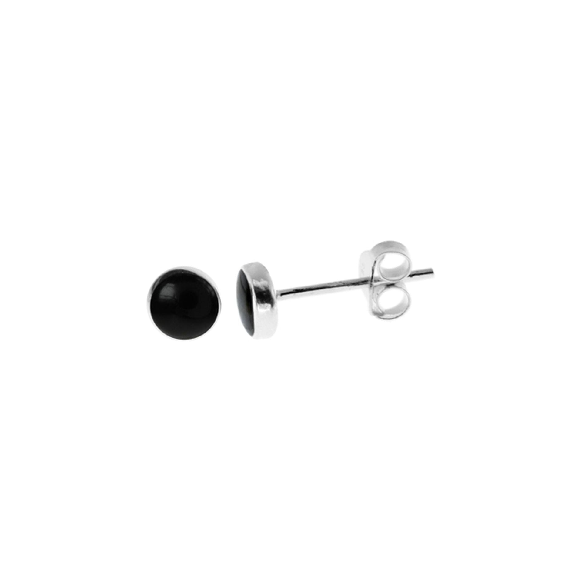Bronwen simple round black onyx studs
