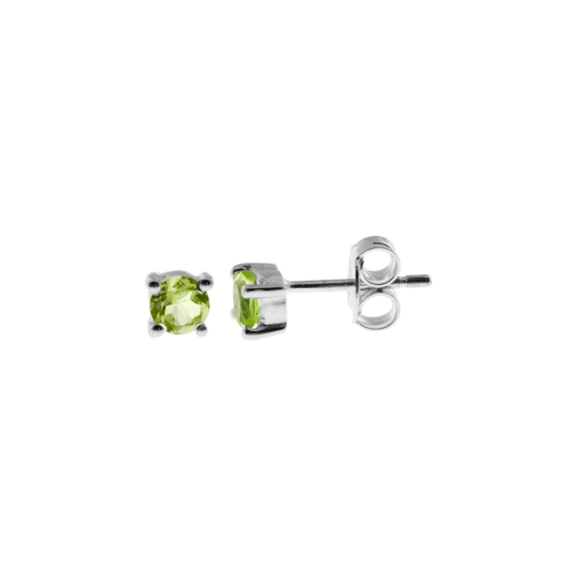 Kara round faceted peridot studs