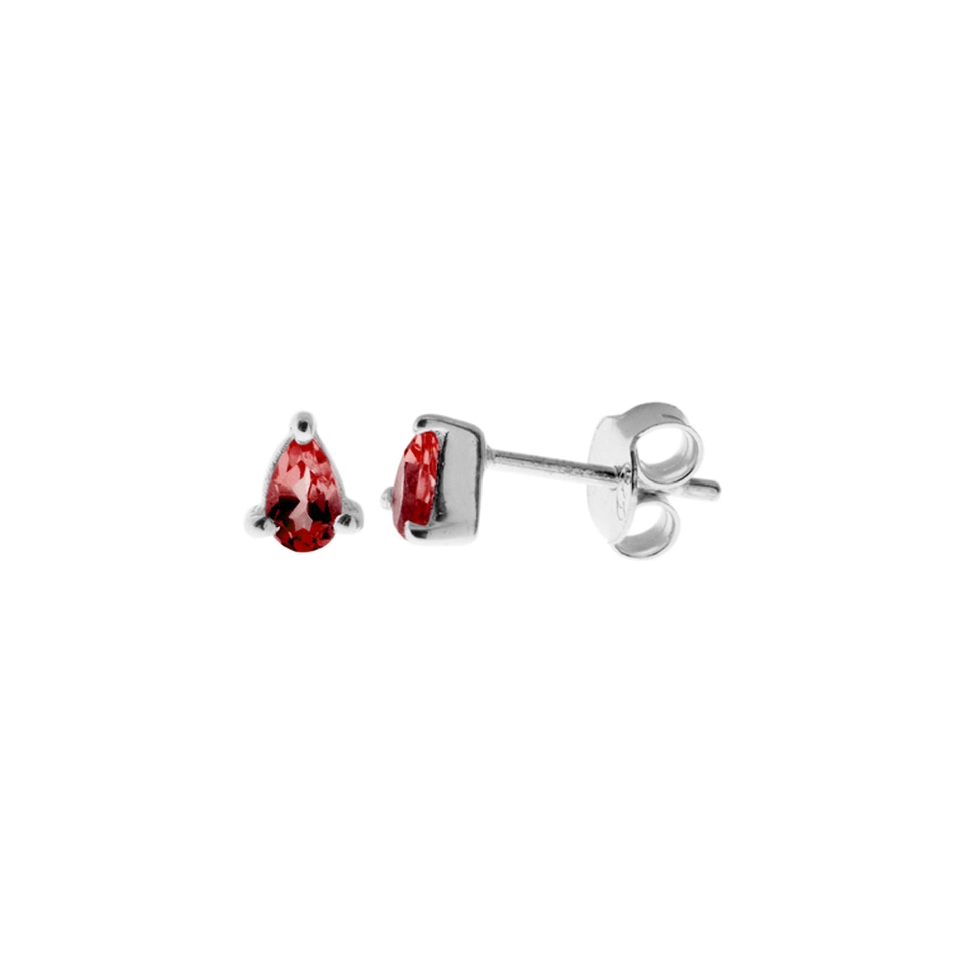Kara dainty teardrop faceted garnet studs