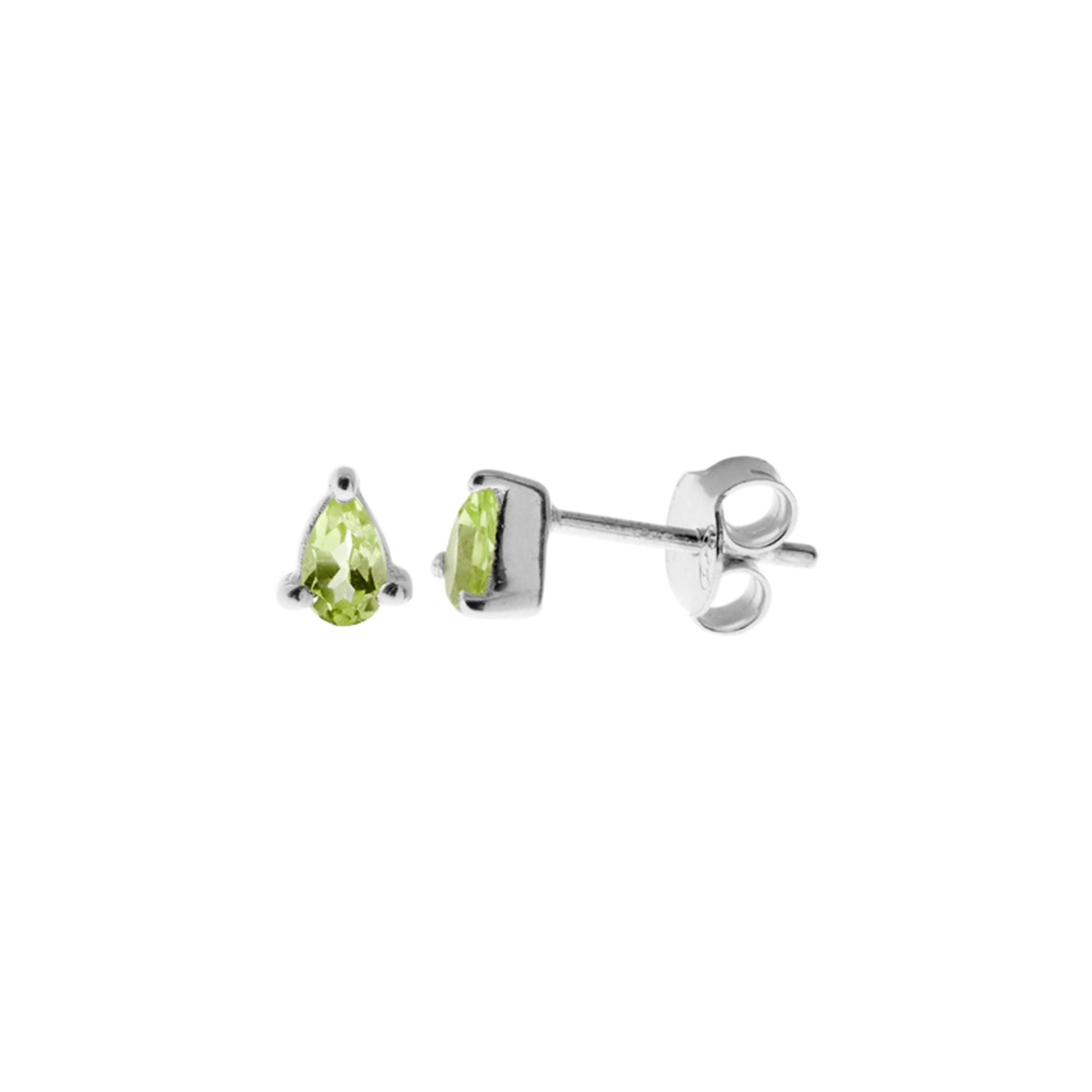 Kara dainty teardrop faceted peridot studs