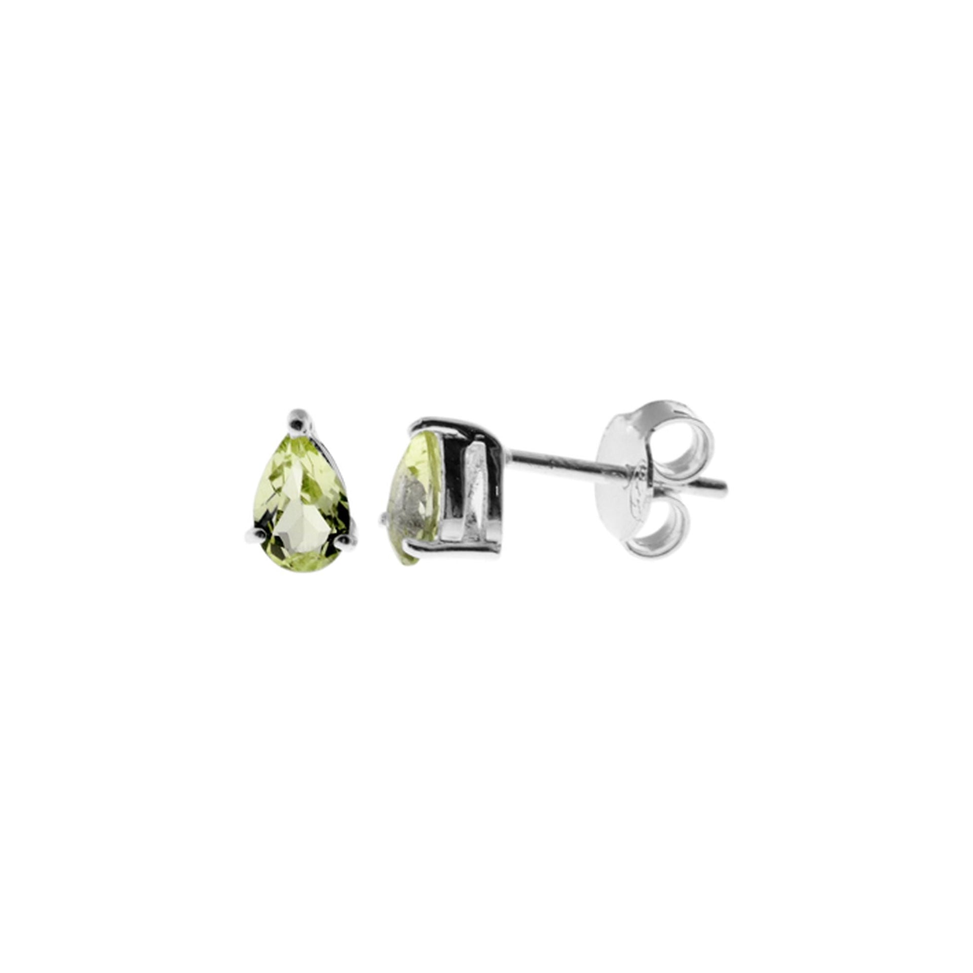 Kara teardrop faceted peridot studs
