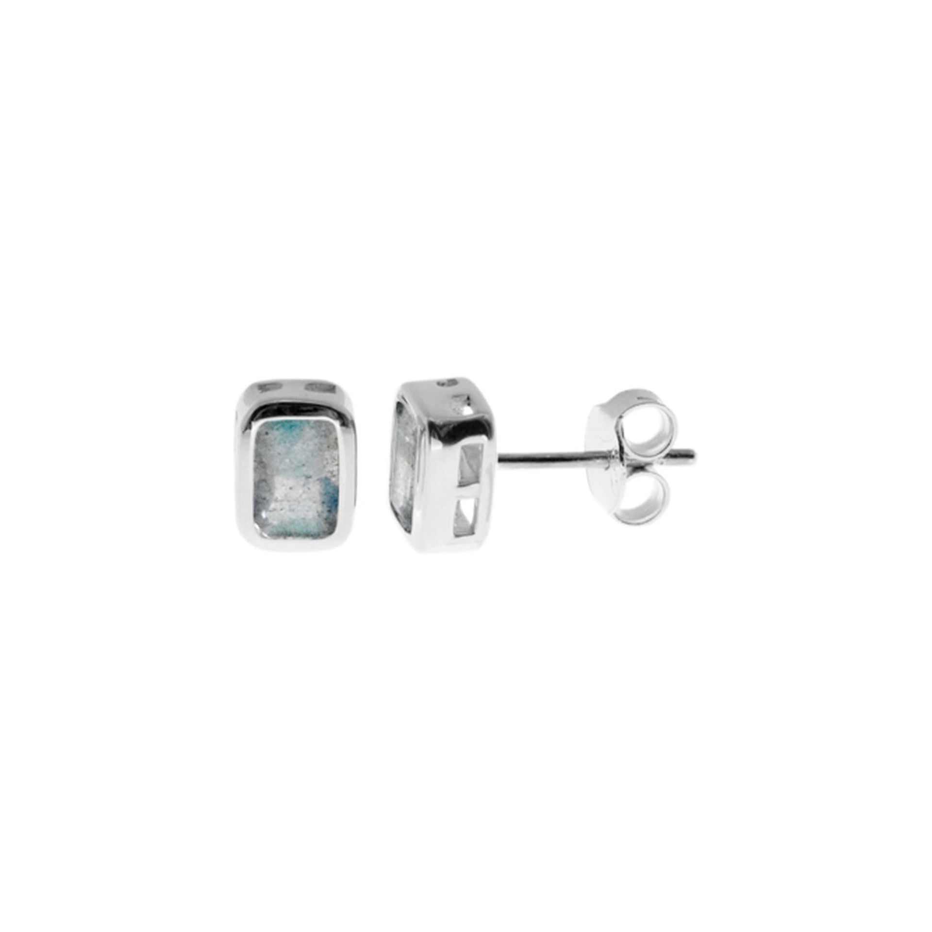 Samira rectangular labradorite studs