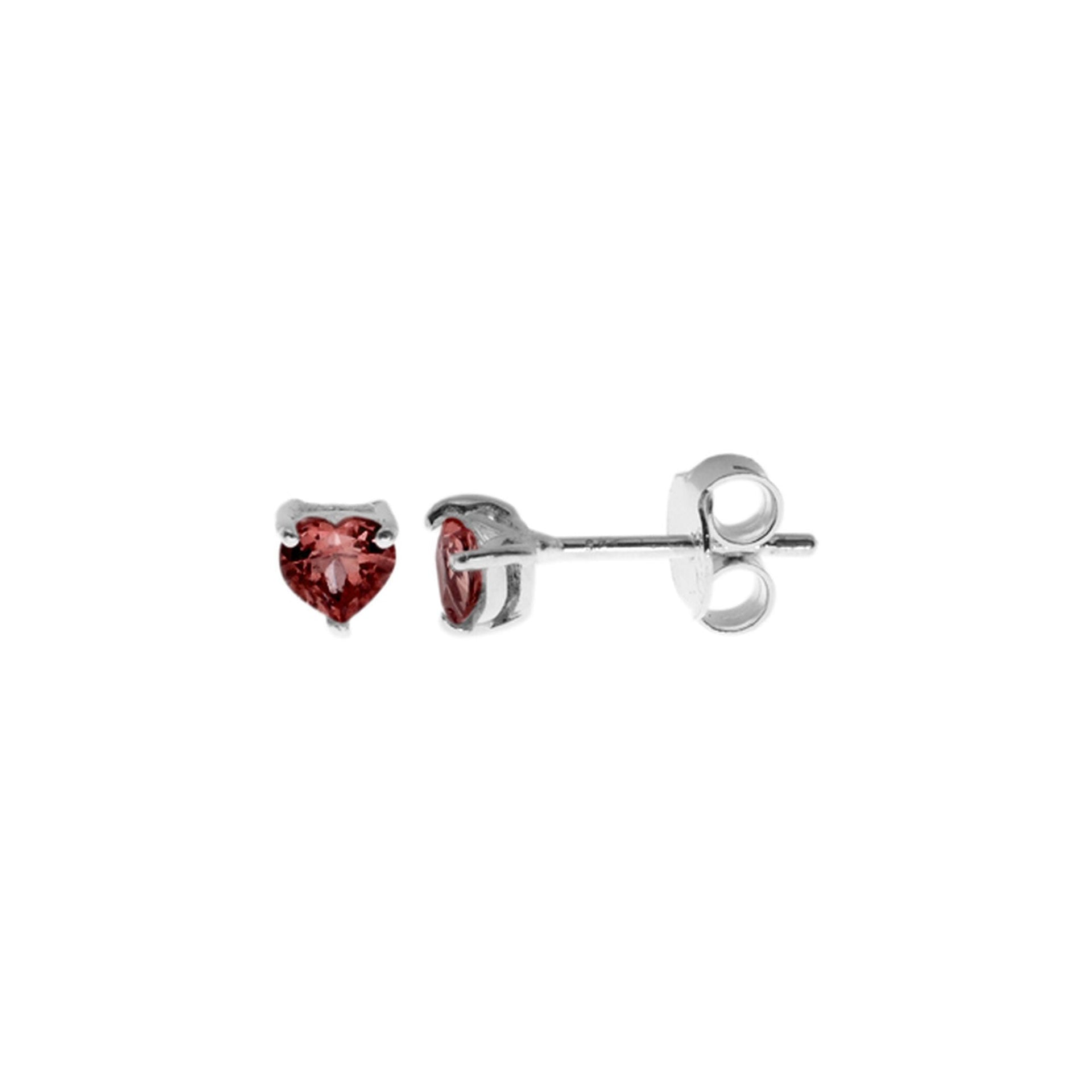 Kara garnet heart studs