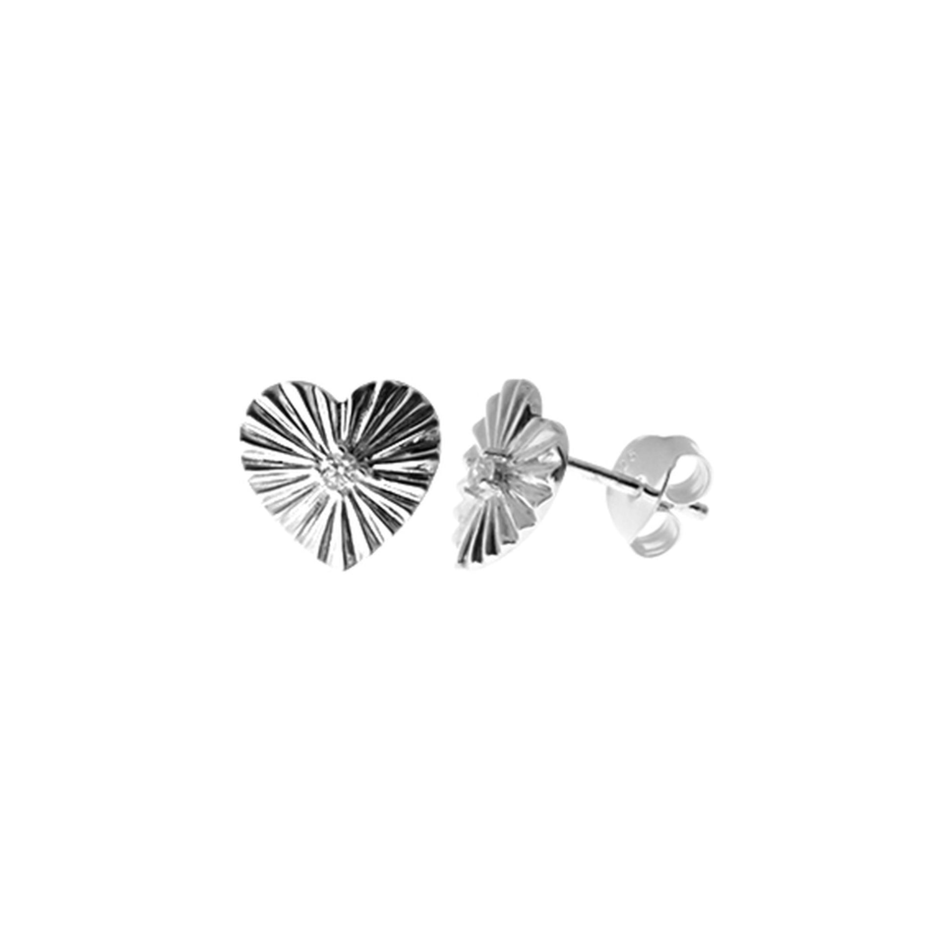Davina heart fan CZ studs