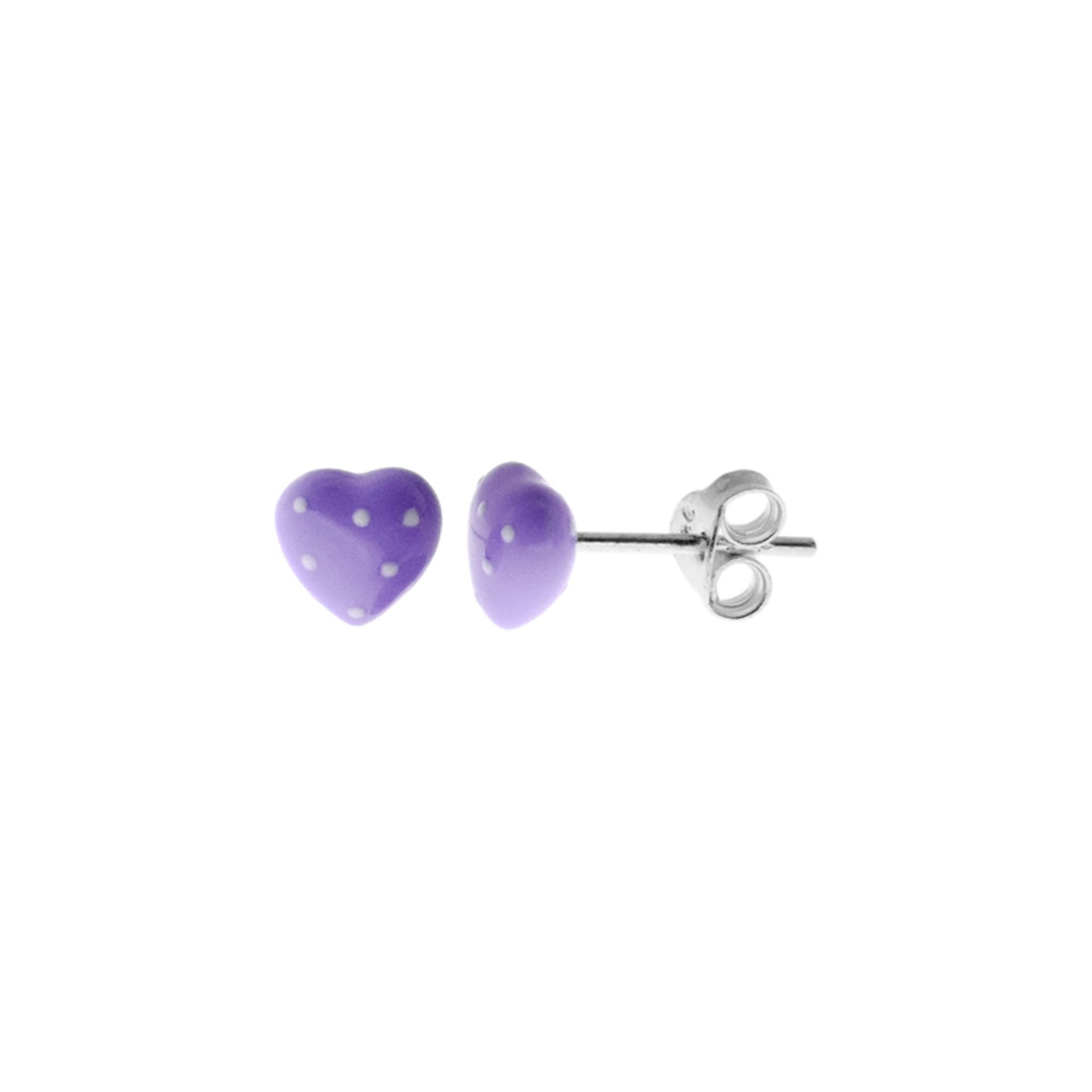 Poppy purple heart studs