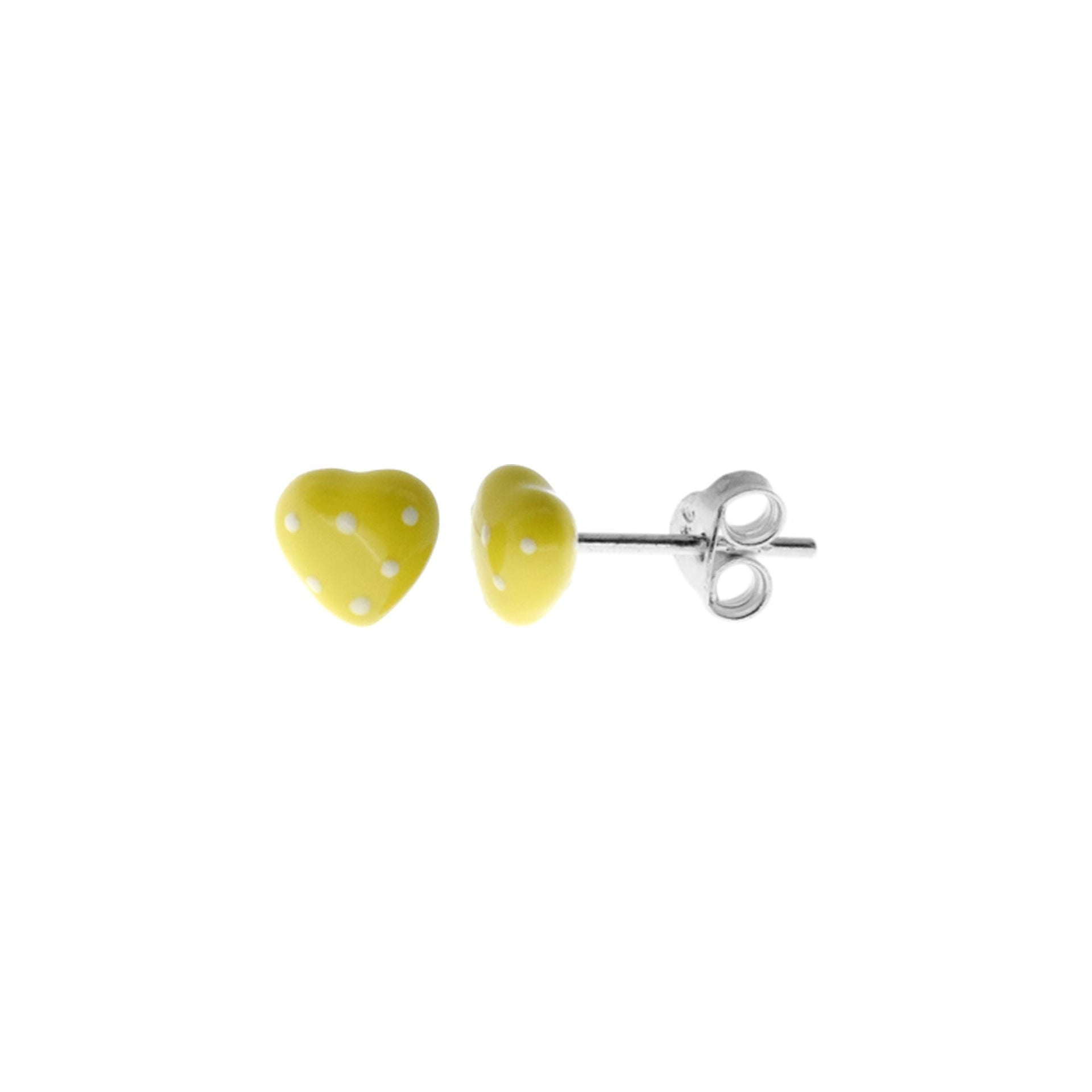 Poppy yellow heart studs