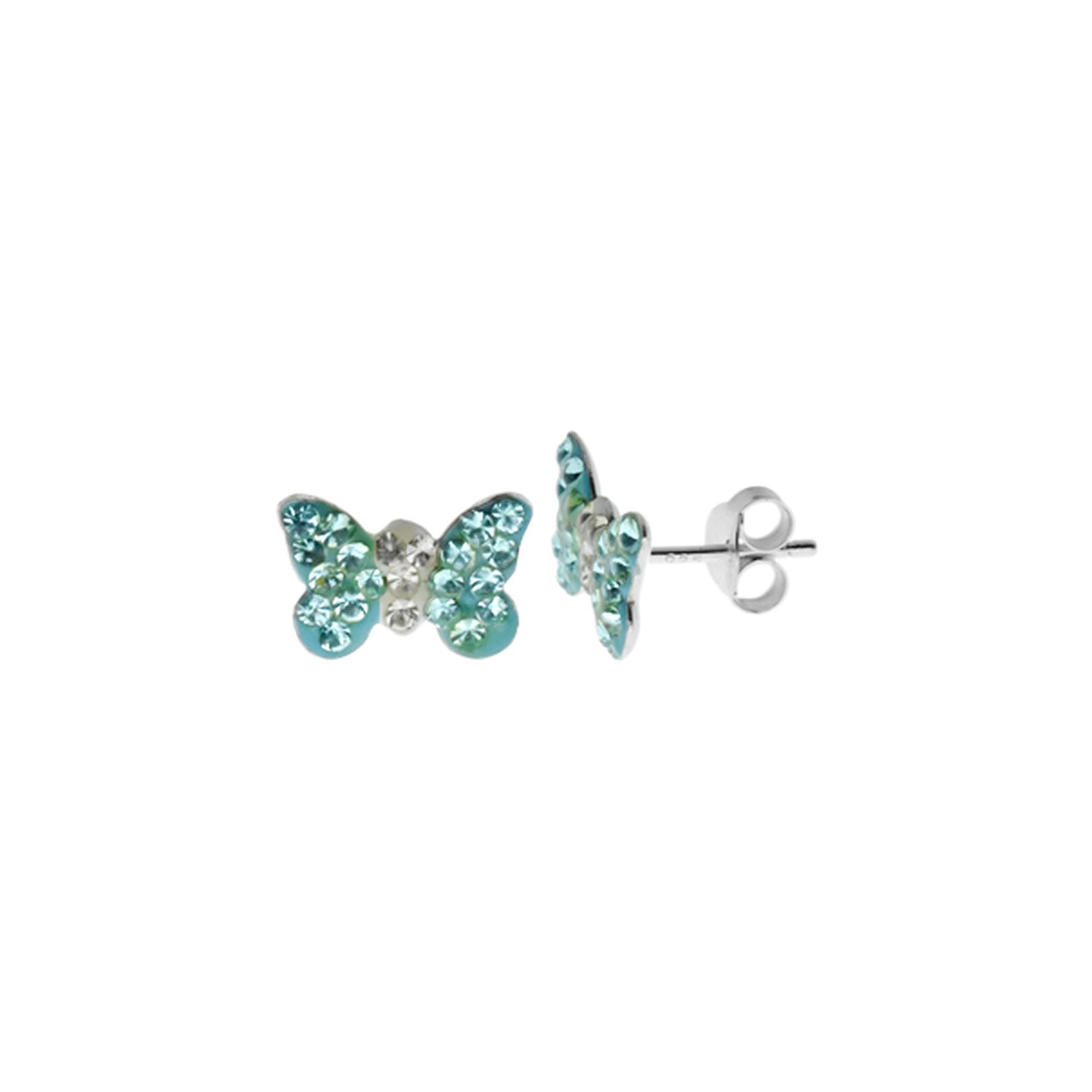 Poppy blue butterfly studs