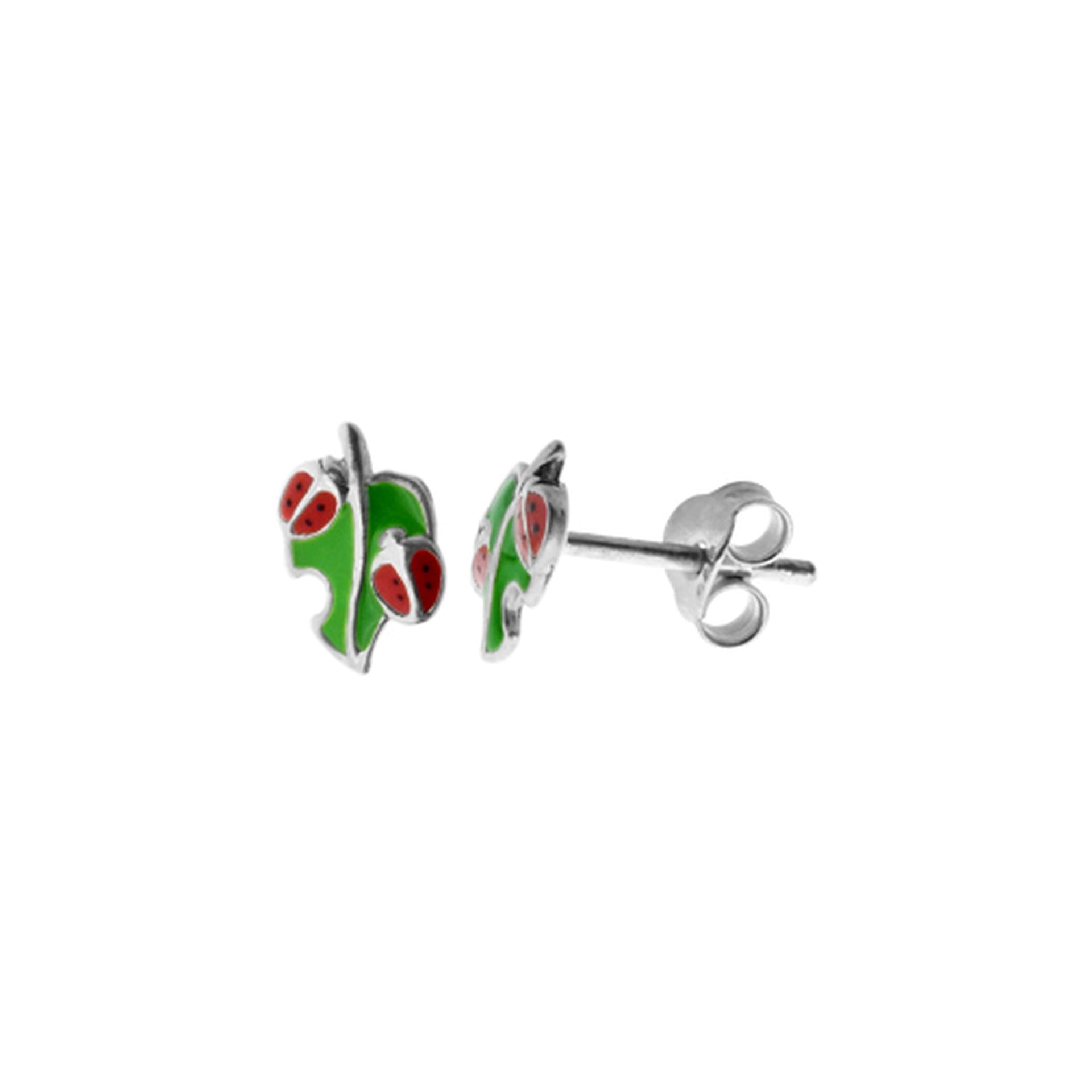 Poppy ladybirds on leaf studs