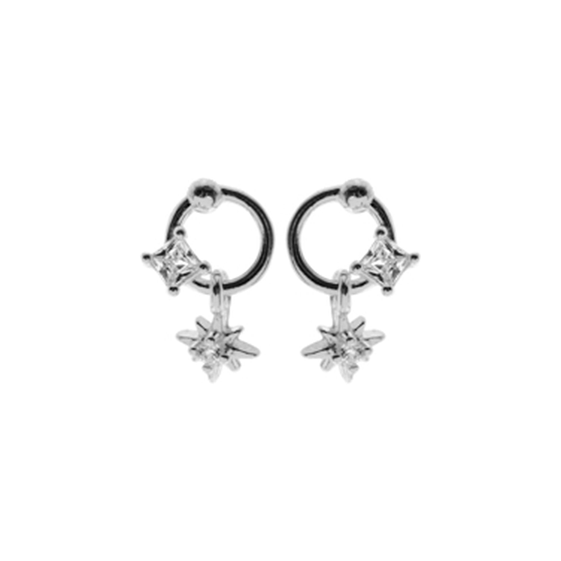 Natalie star & orbit studs with CZ