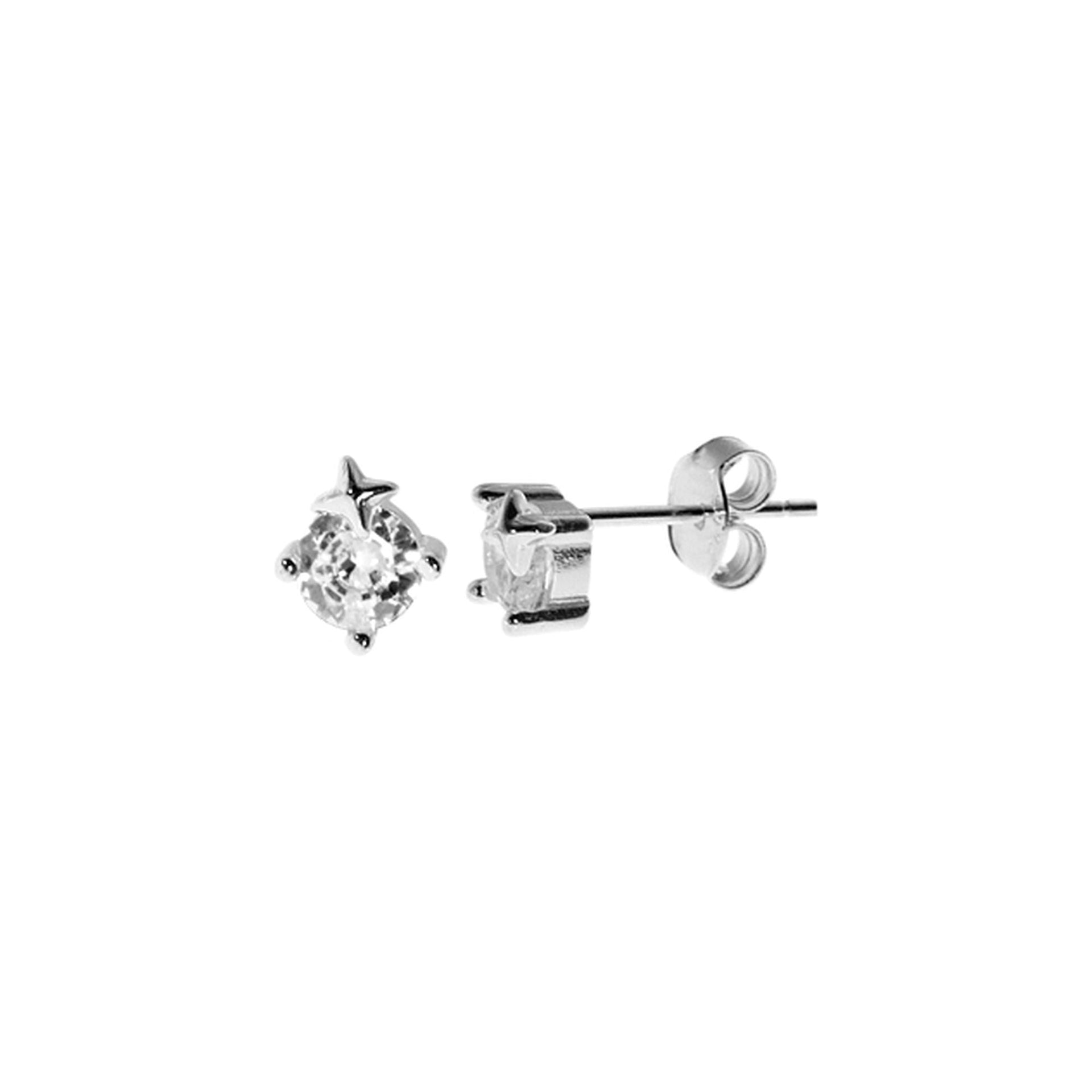Davina solitaire CZ studs with star