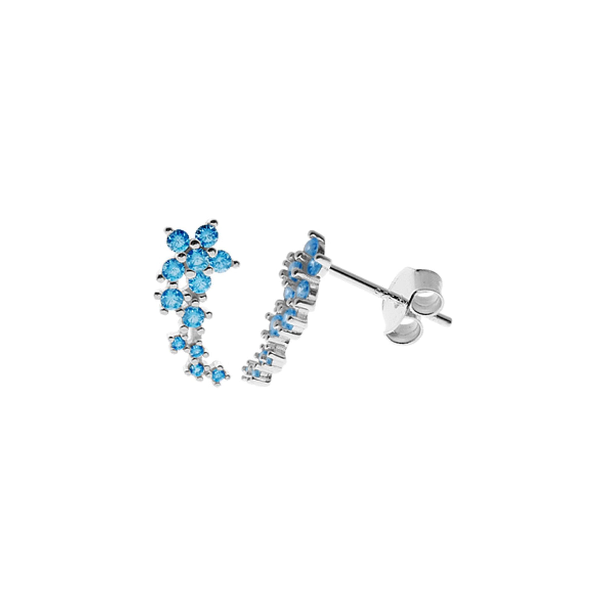 Alianna CZ floral sprig studs