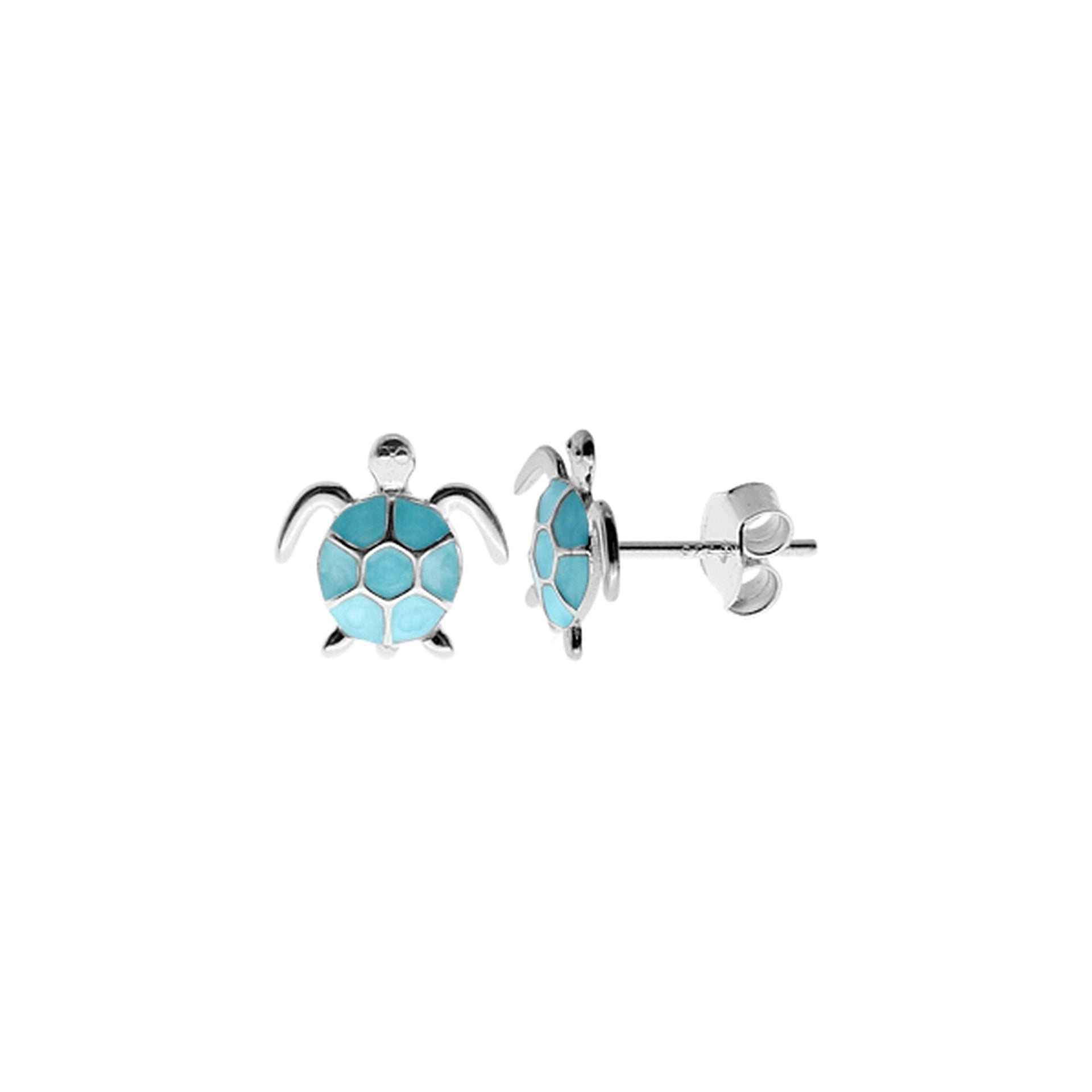Ana inlaid blue turtle studs