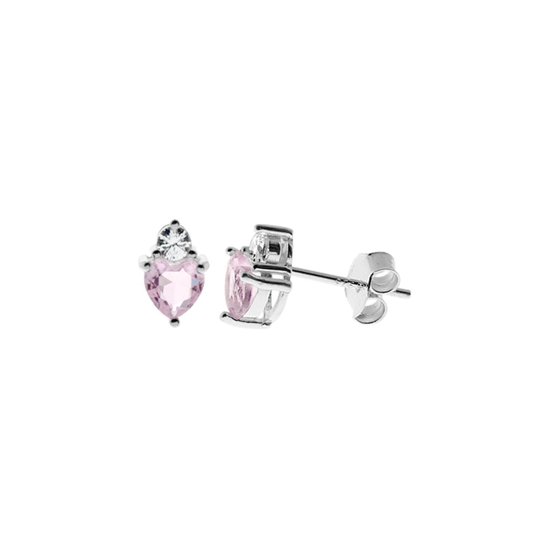 Davina pink CZ heart studs