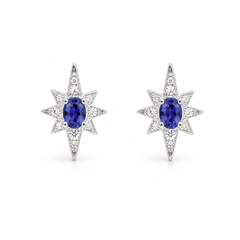 Davina blue starburst studs