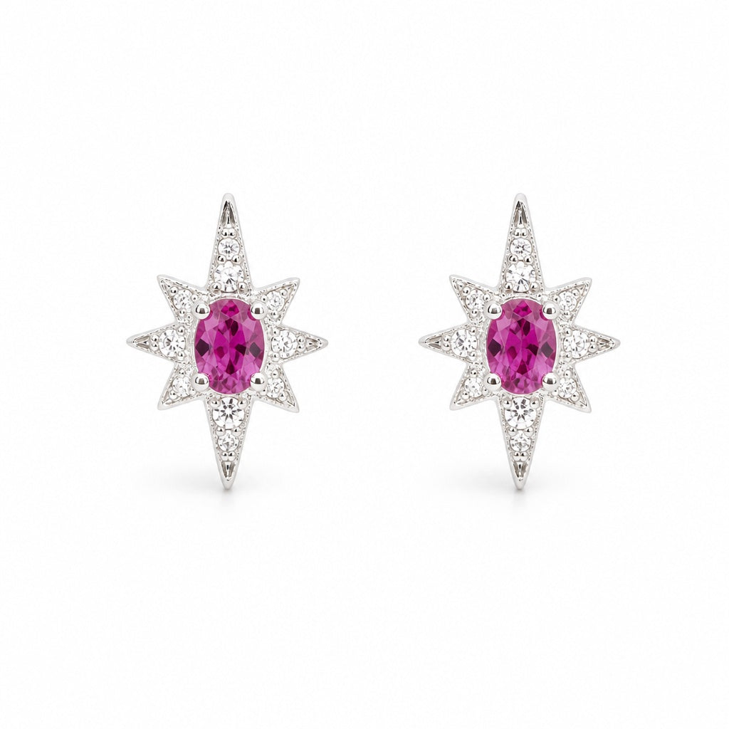 Davina pink starburst studs