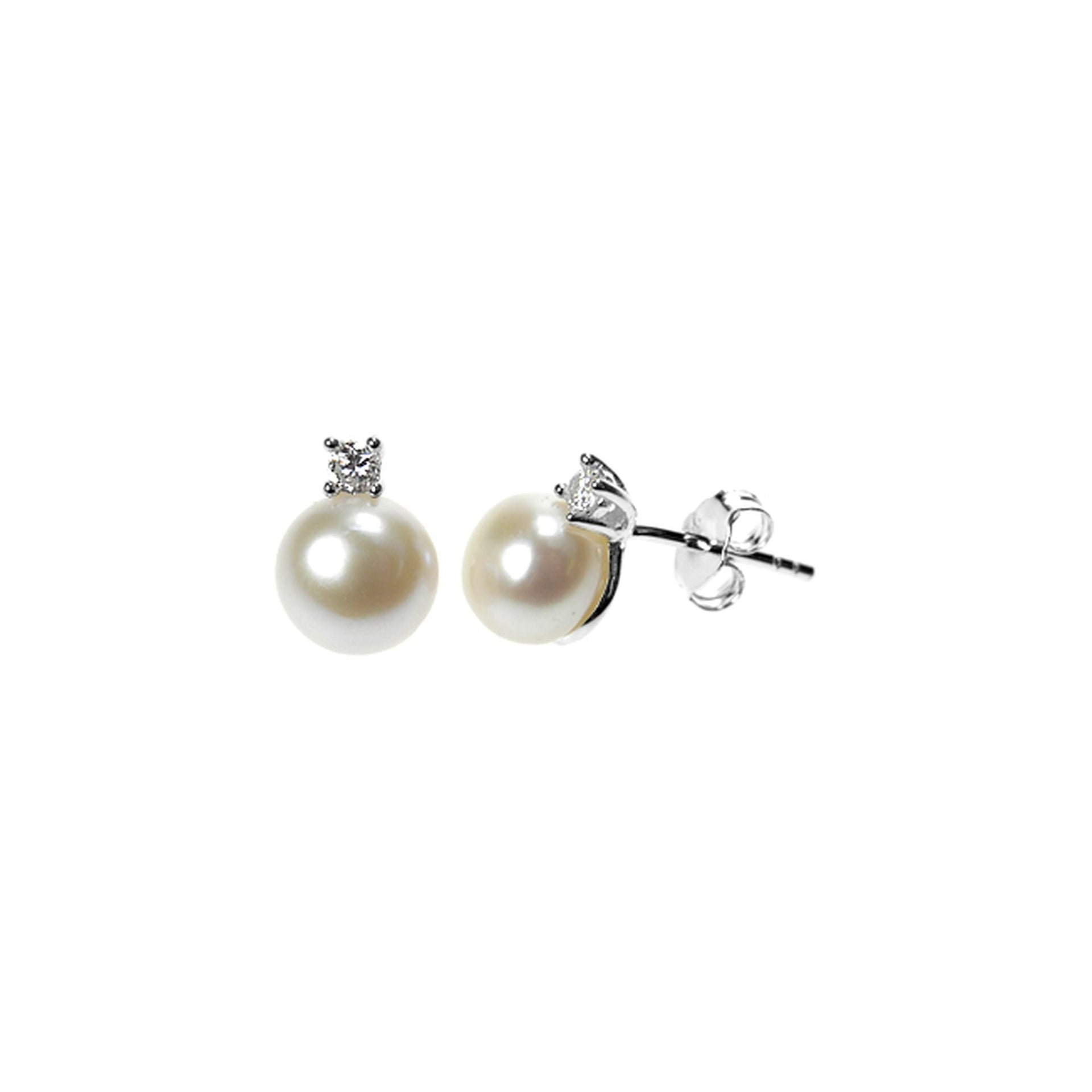 Rosa pearl with CZ studs