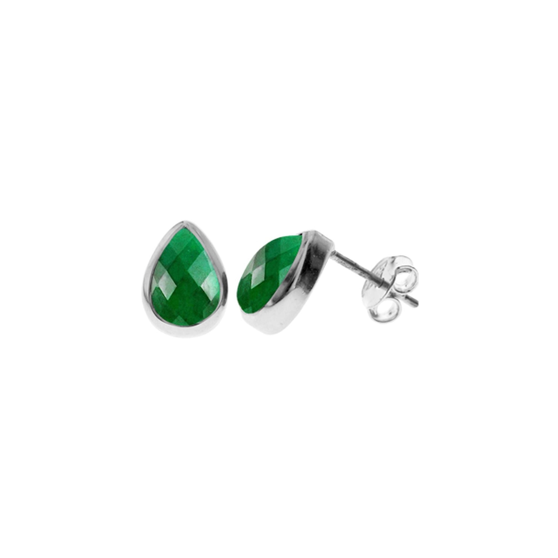 Samira emerald quartz teardrop studs