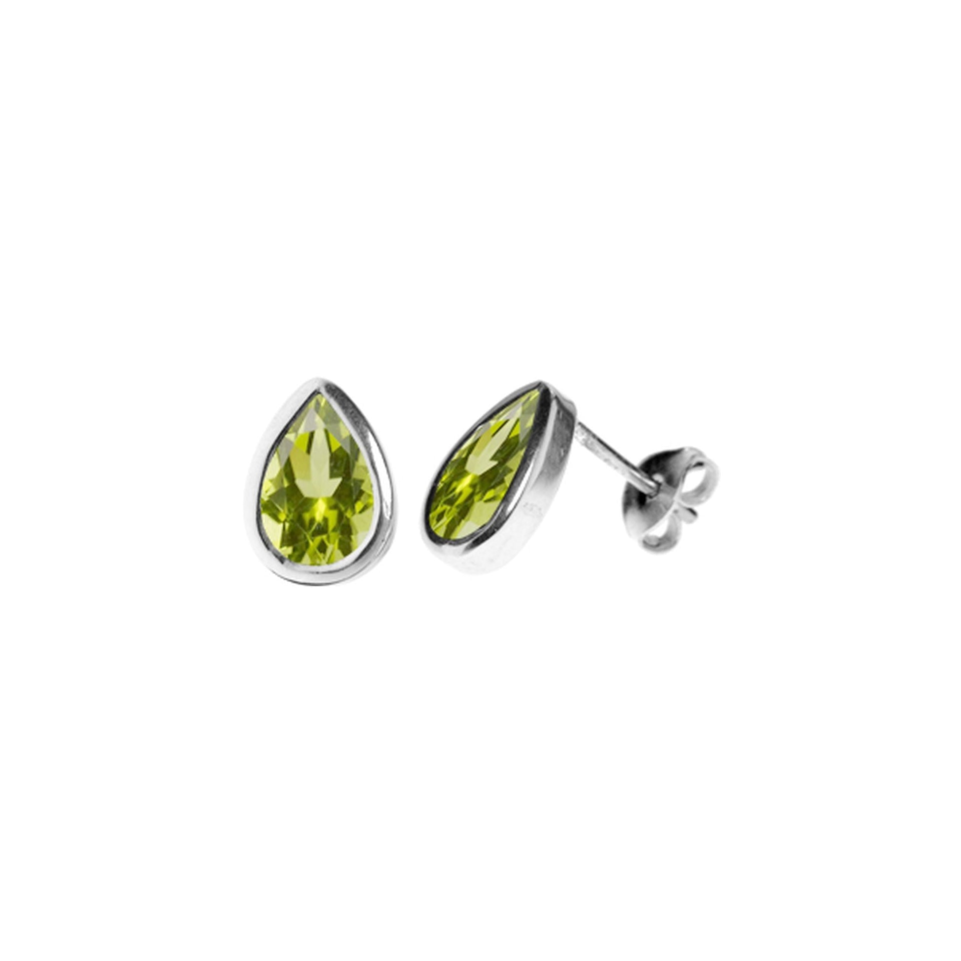 Samira peridot facet teardrop studs