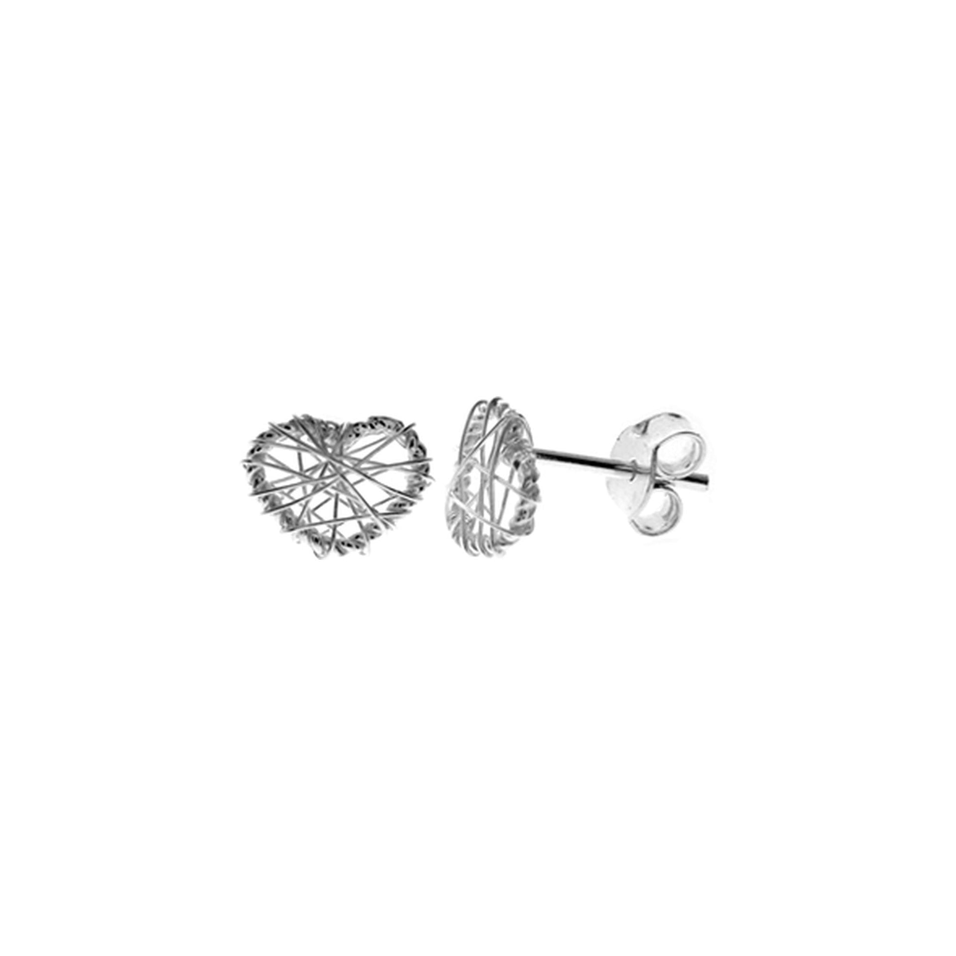 Sculpted open heart studs