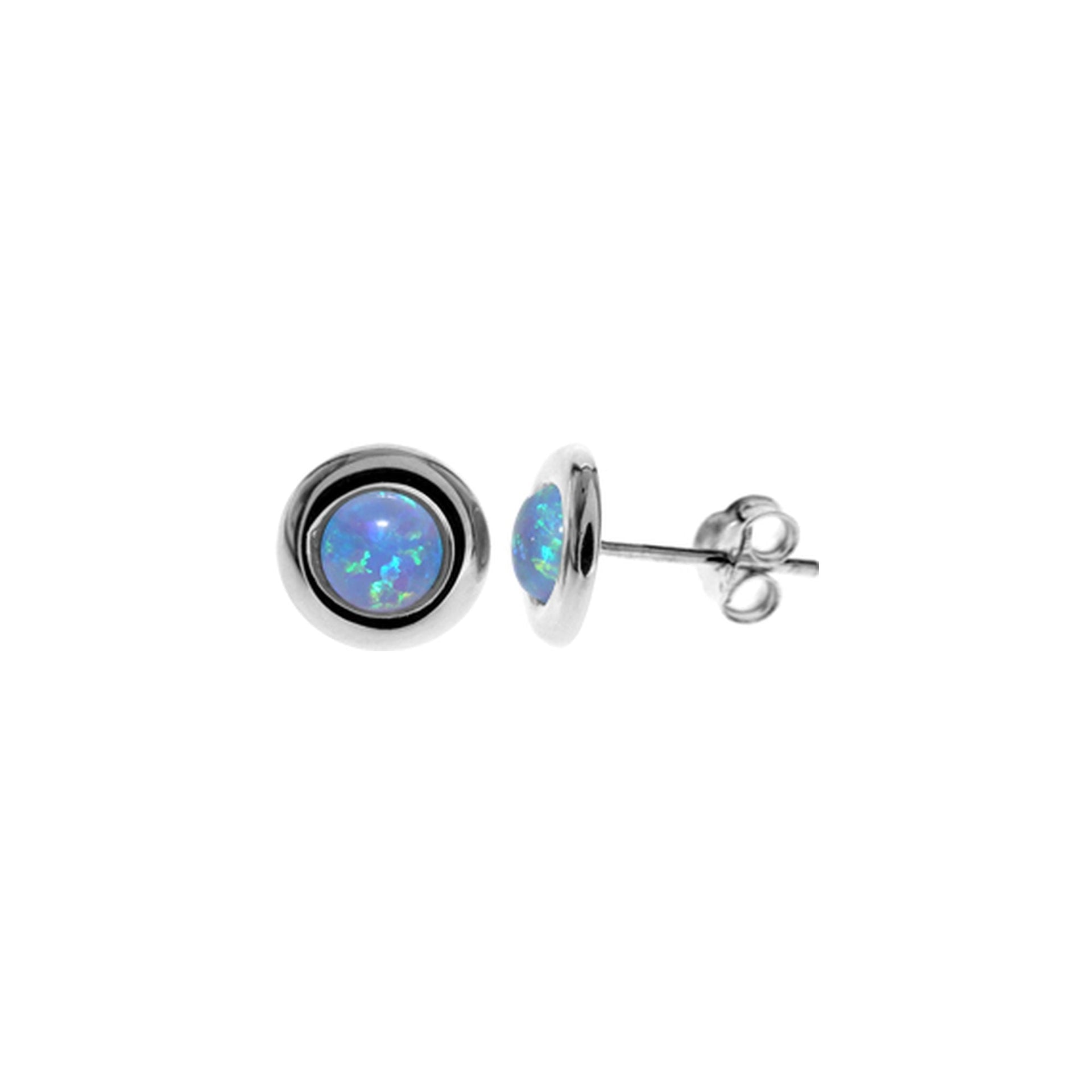 Angelica circular blue opalique studs