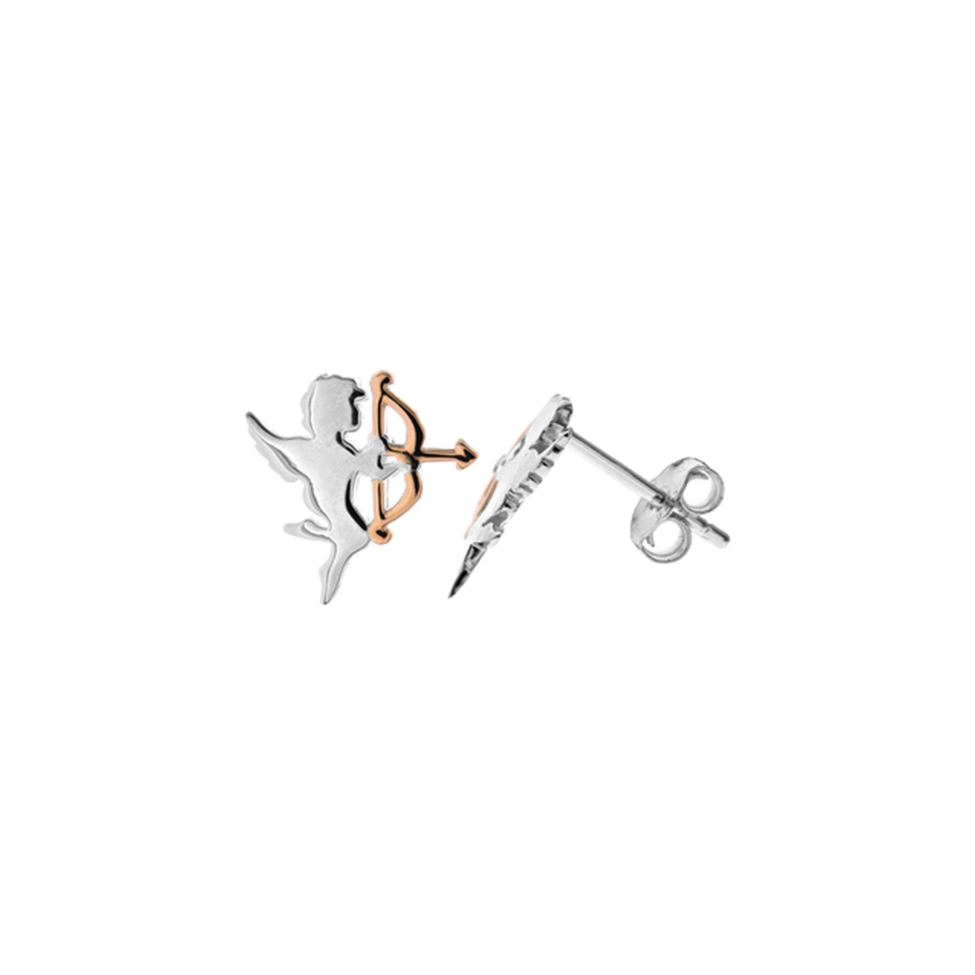 Rose gold plated cupid studs