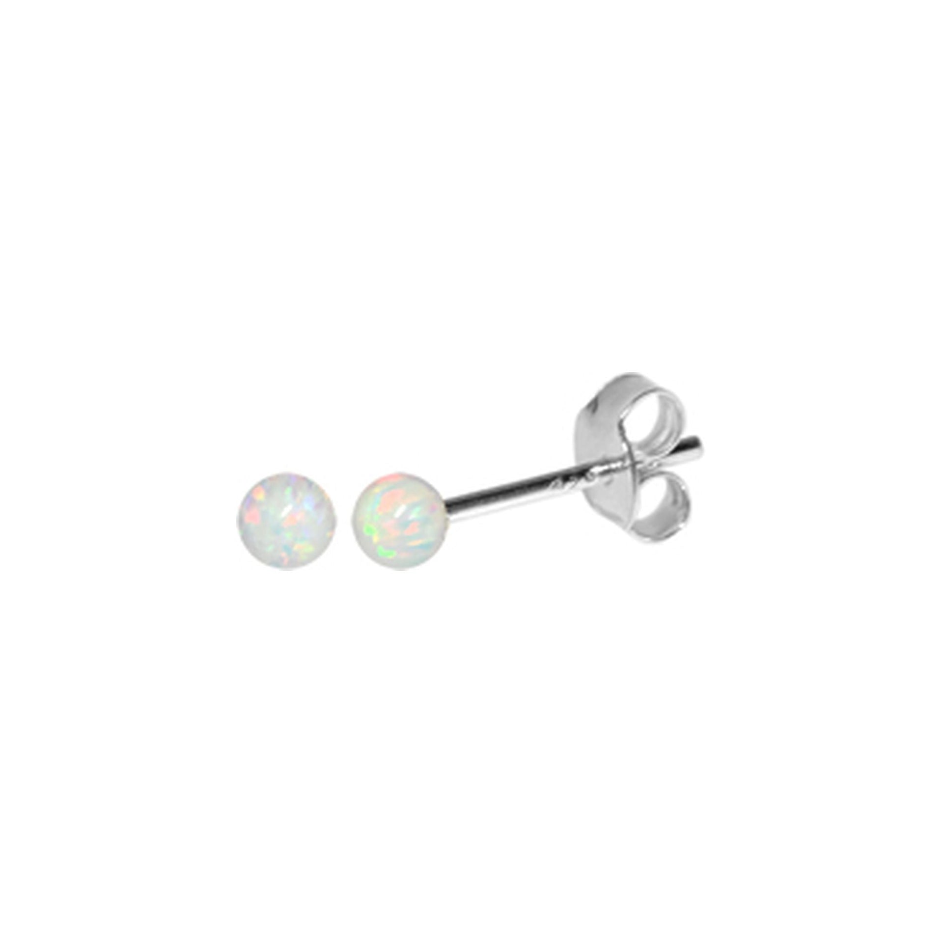 Angelica small white opalique orb studs