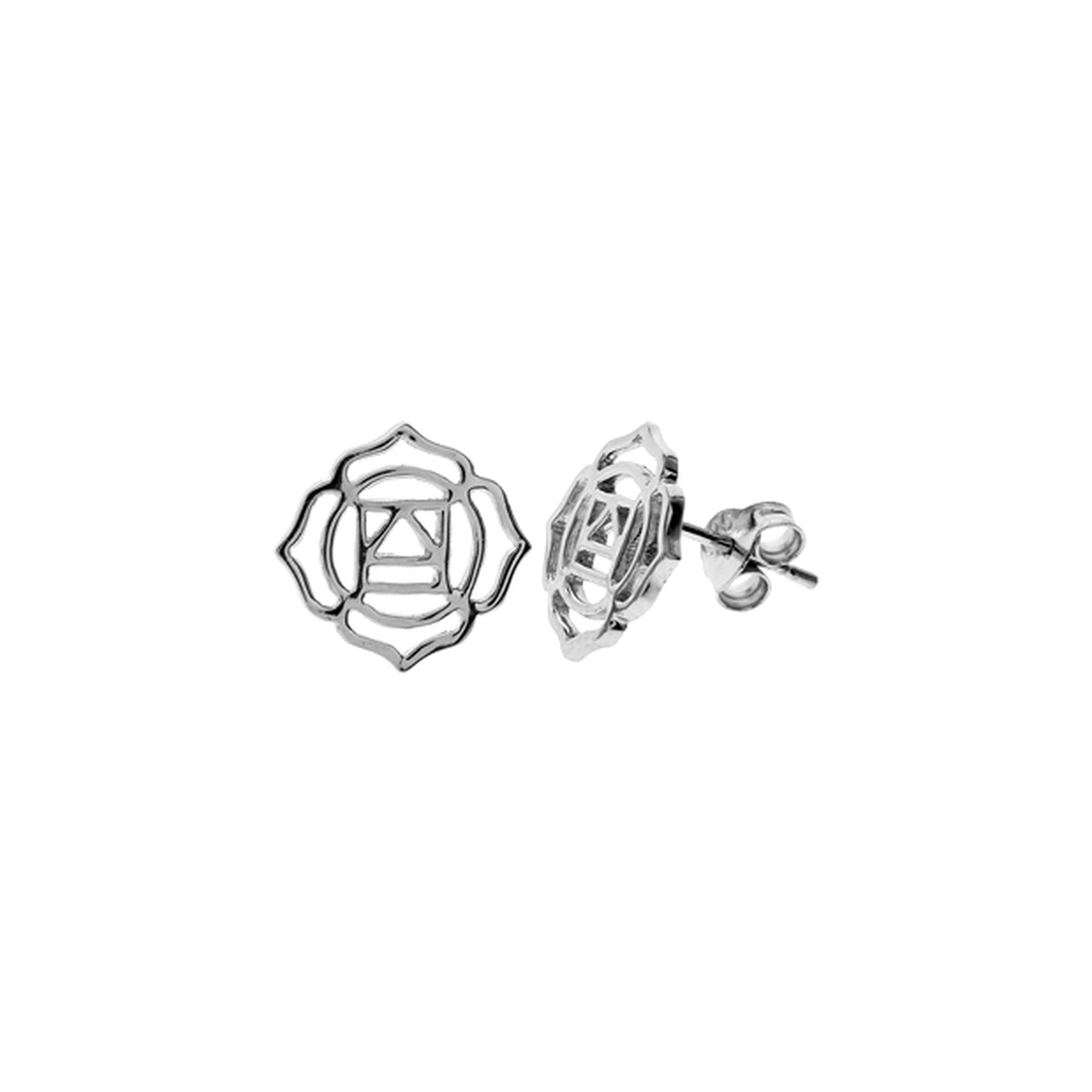 Silver root chakra studs