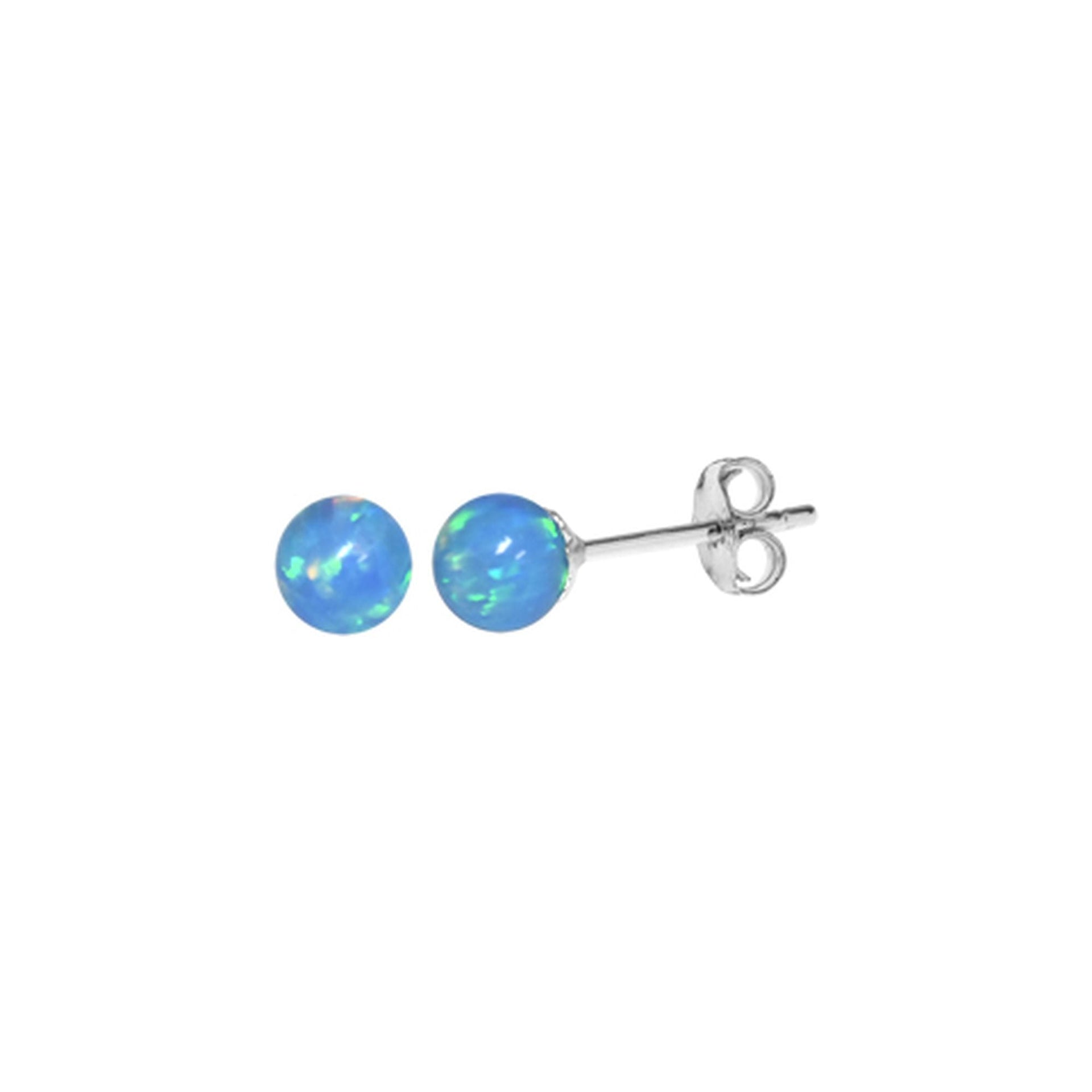 Angelica large blue opalique orb studs
