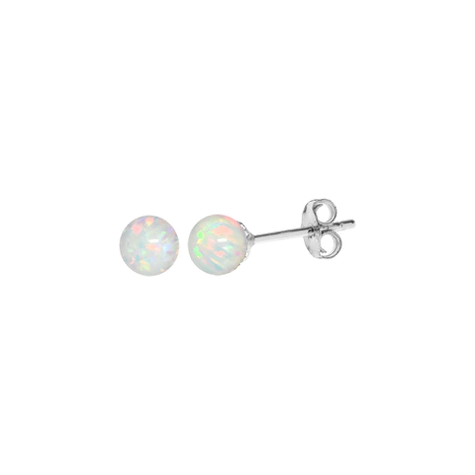 Angelica large white opalique orb studs